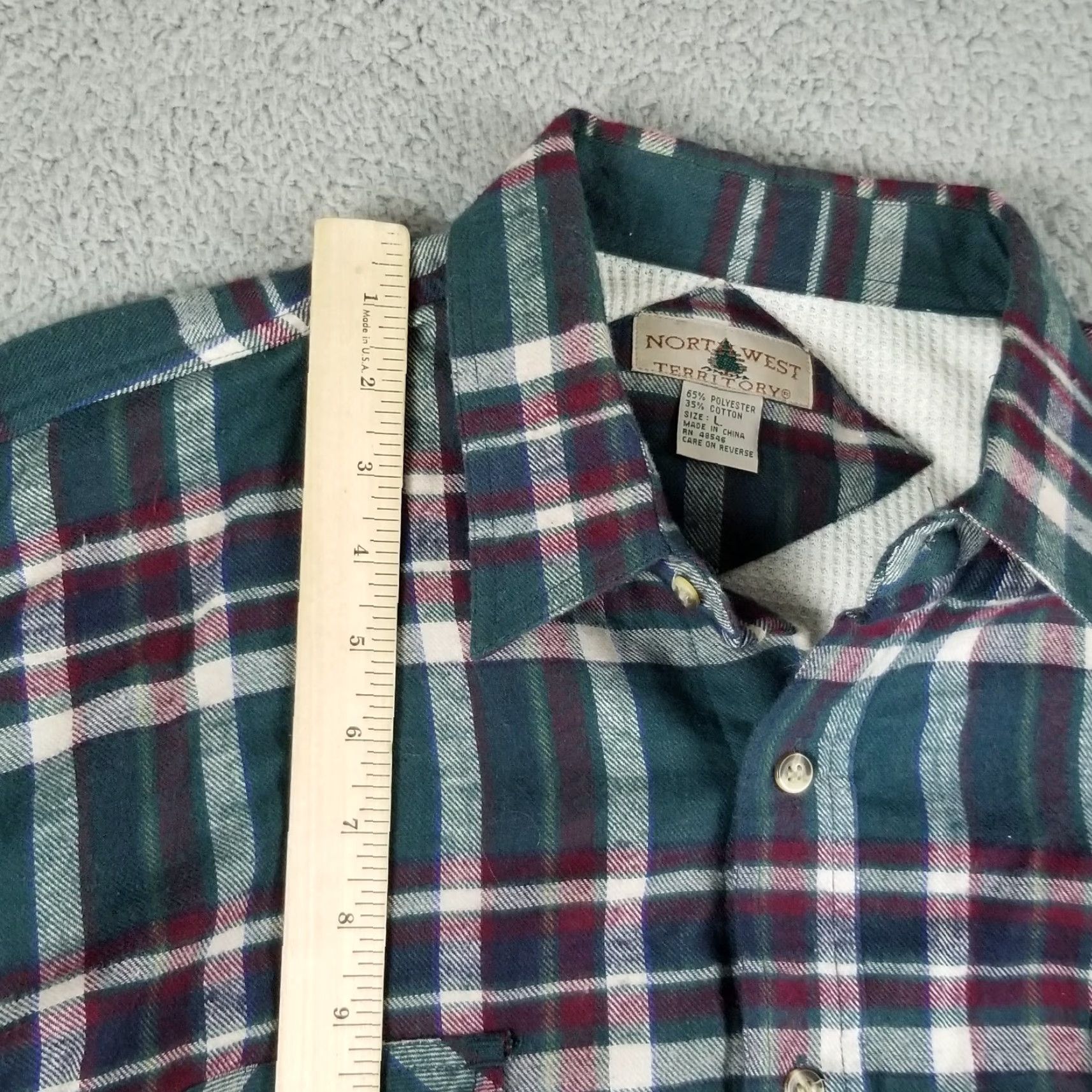Lumberjack VINTAGE Northwest Territory Flannel Shacket Jacket Large Green Plaid Thermal Workwear Mens Size US L / EU 52-54 / 3 - 4 Thumbnail