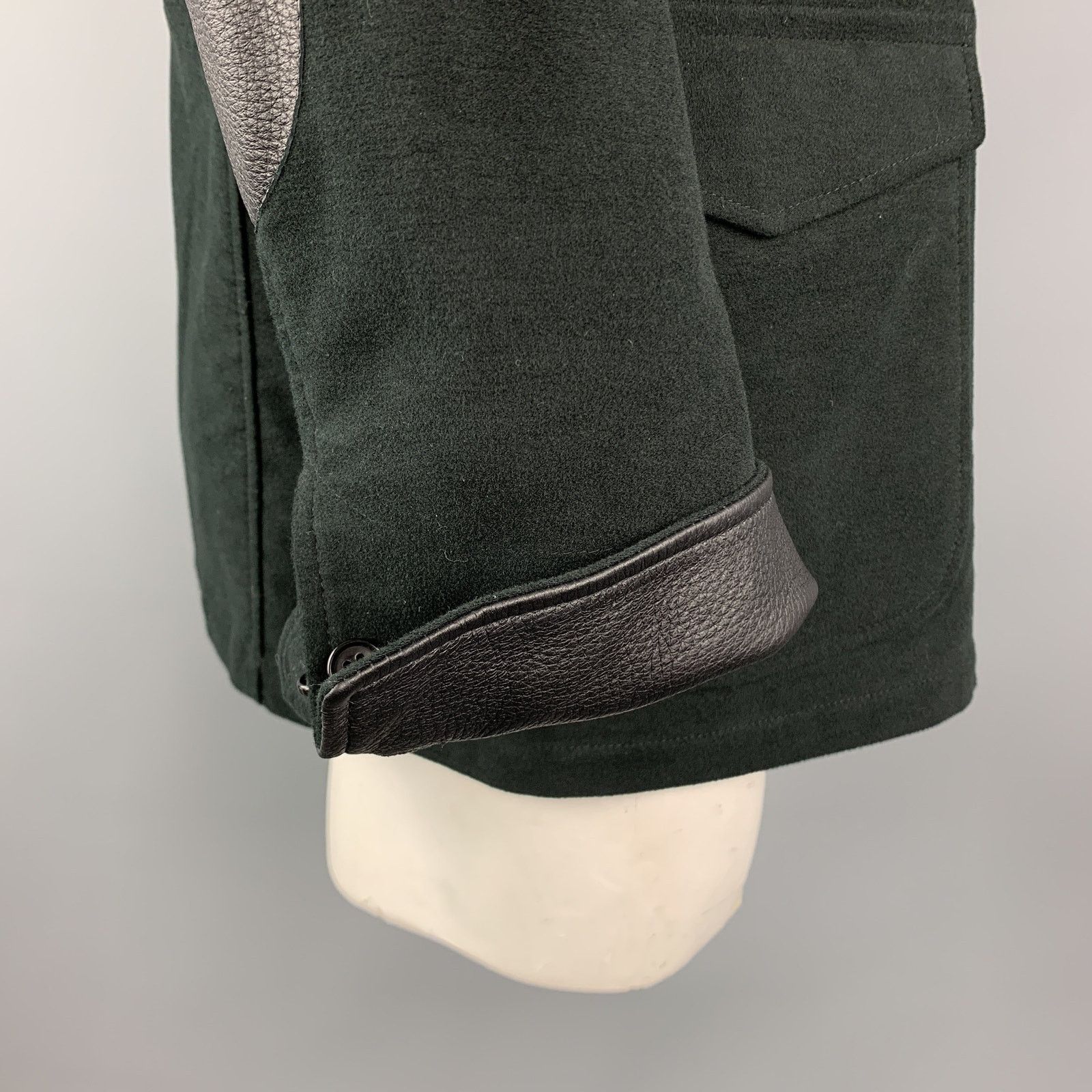 Belvest Black Cotton/Elastane Notch Lapel Patch Pockets Jacket Size US L / EU 52-54 / 3 - 6 Thumbnail