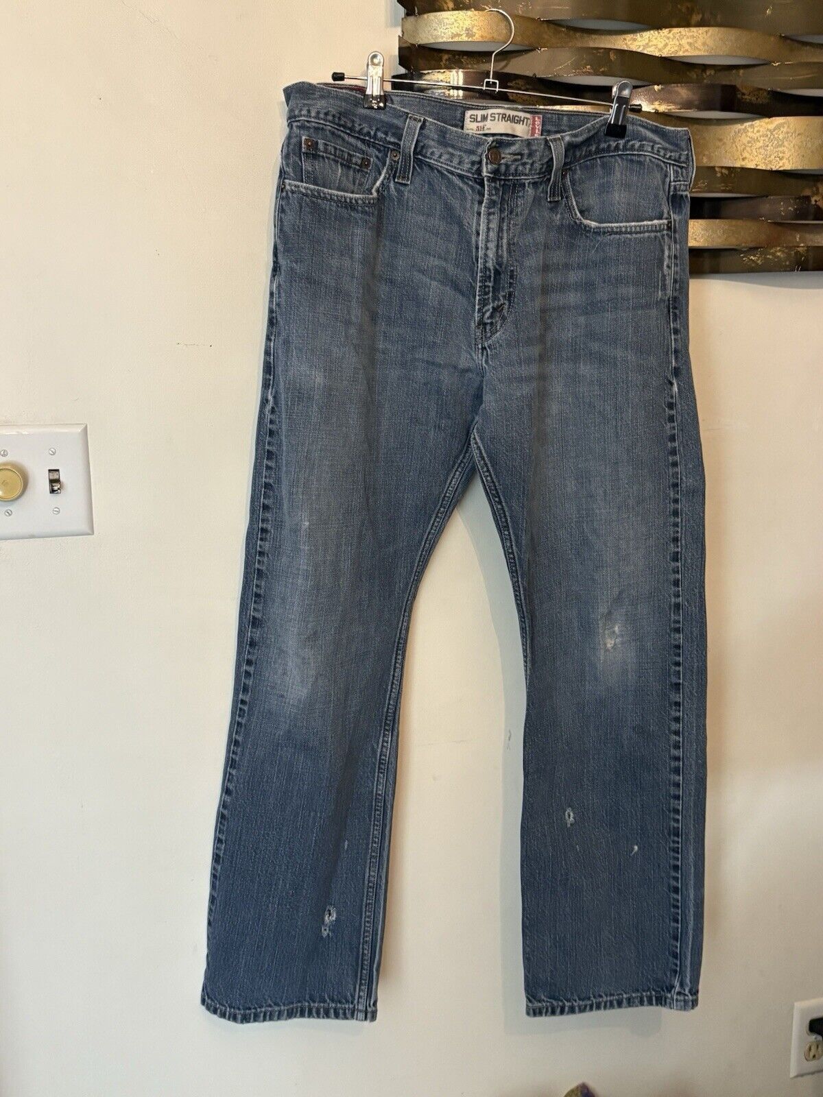 Levi's Levis 514 Jeans Distressed Mens 36x30 Blue Slim Straight Size US 36 / EU 52 - 1 Thumbnail