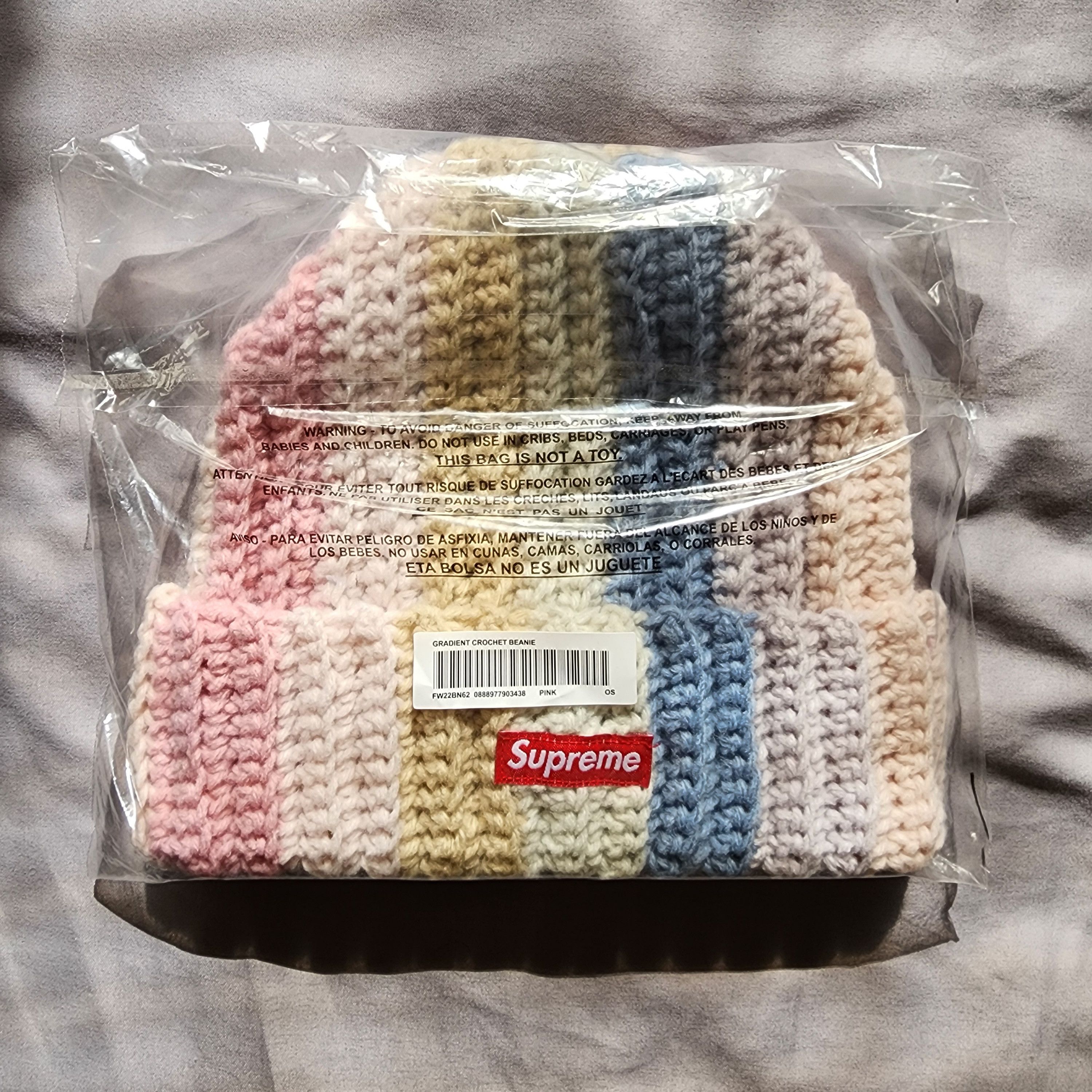 Supreme Gradient Crochet Beanie Red