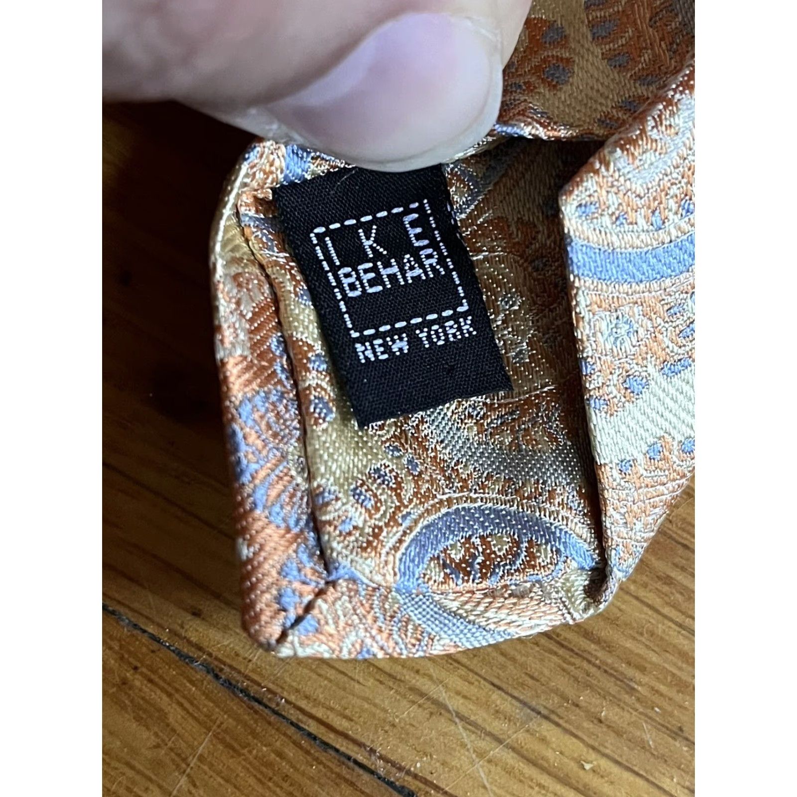 Ike Behar Ike Behar Tie Men’s Extra Long Yellow Paisley Size ONE SIZE - 4 Thumbnail