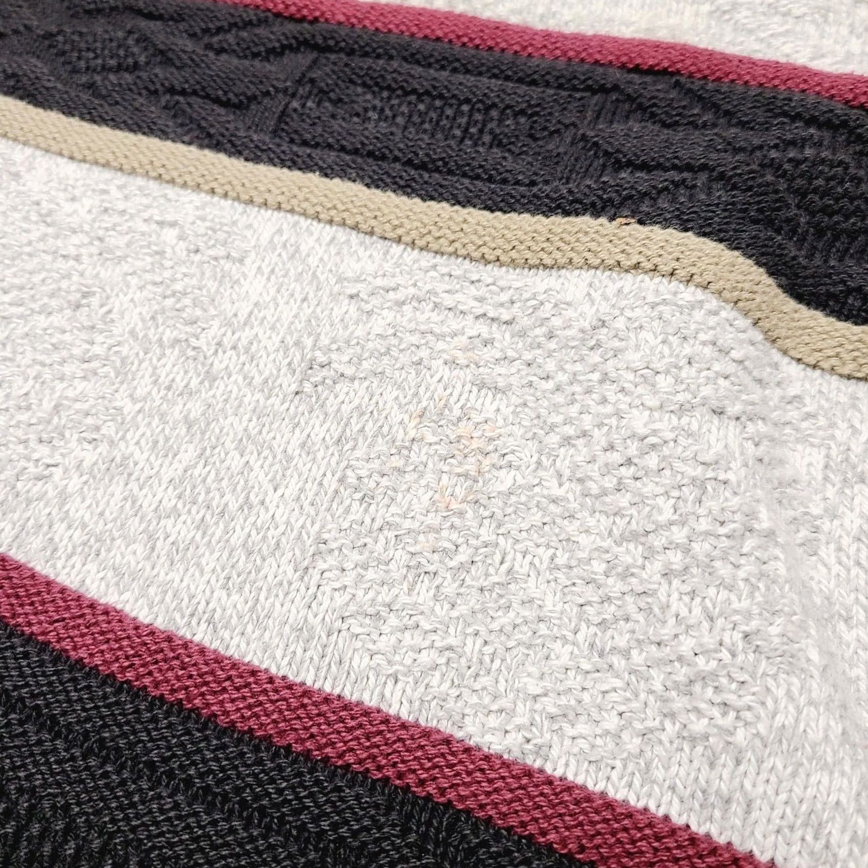 Vintage VINTAGE Hampton Bay Sweater Mens Large Beige Striped Grandpa Made In USA 90's Geometric Knit Cotton Pullover Round Neck Long Sleeve Casual Mens Size US L / EU 52-54 / 3 - 5 Thumbnail
