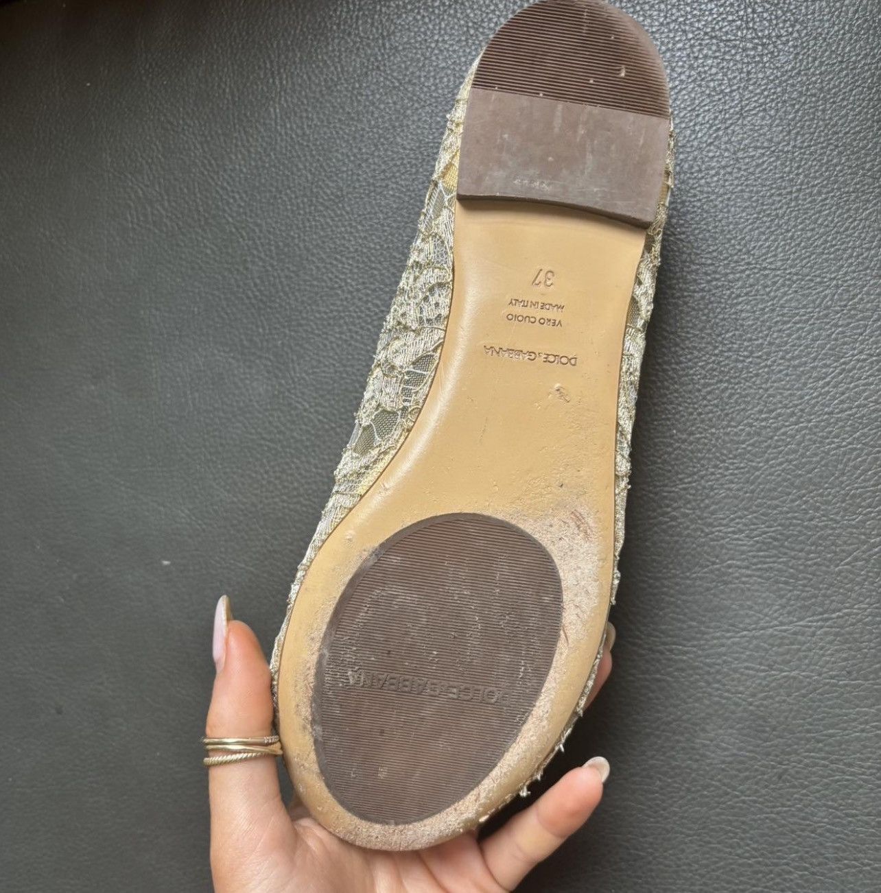 Dolce & Gabbana dolce and Gabbana gold lace flats Size US 7 / IT 37 - 4 Thumbnail