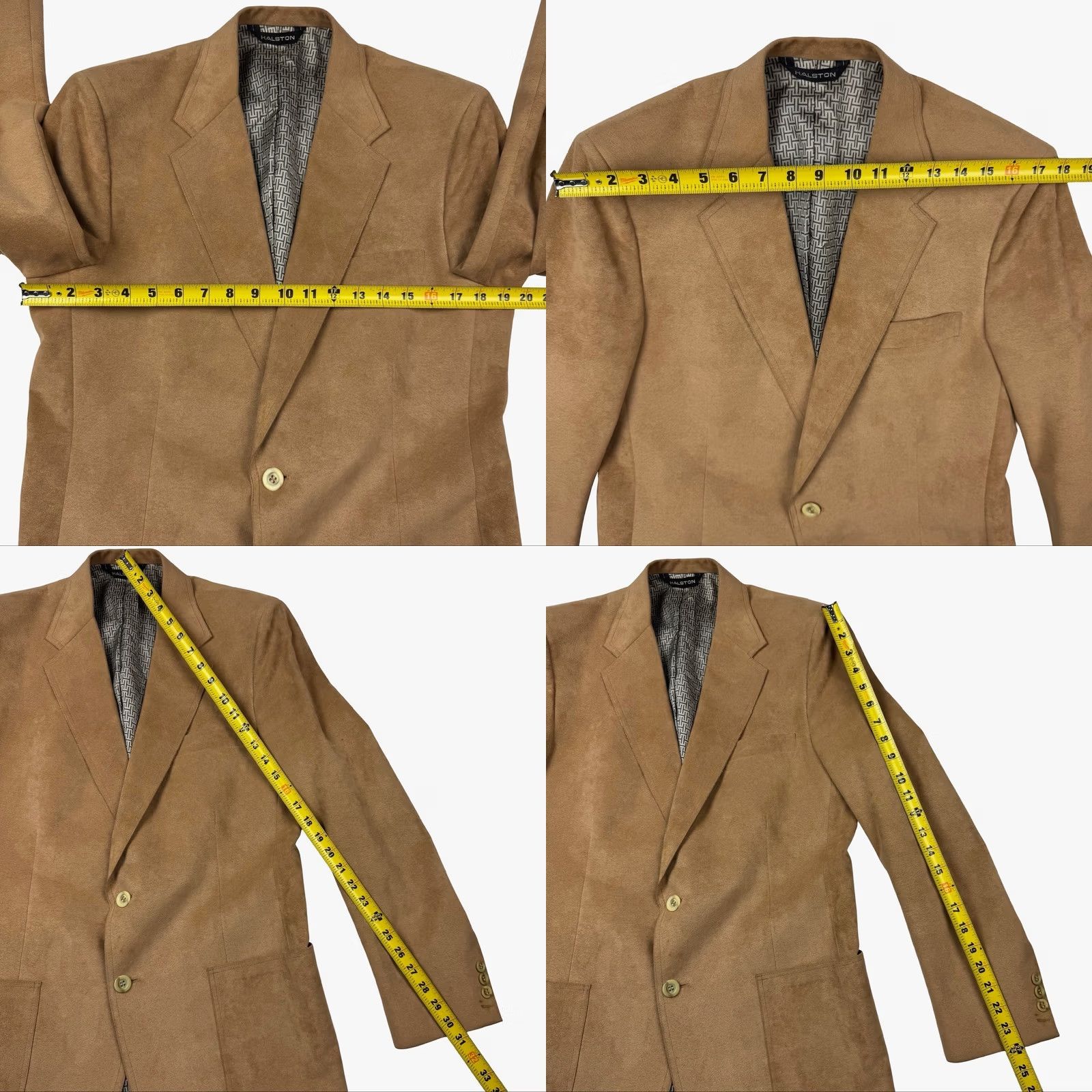 Halston VINTAGE Halston Roots Halsuede Blazer Jacket Brown 40S Men's Two-Button Size 40R - 8 Thumbnail