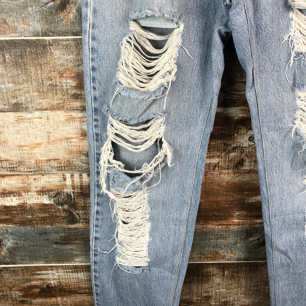 Levi's DL Levis 560 Blue Distressed Denim Pants #C142 Size US 30 / EU 46 - 9 Thumbnail