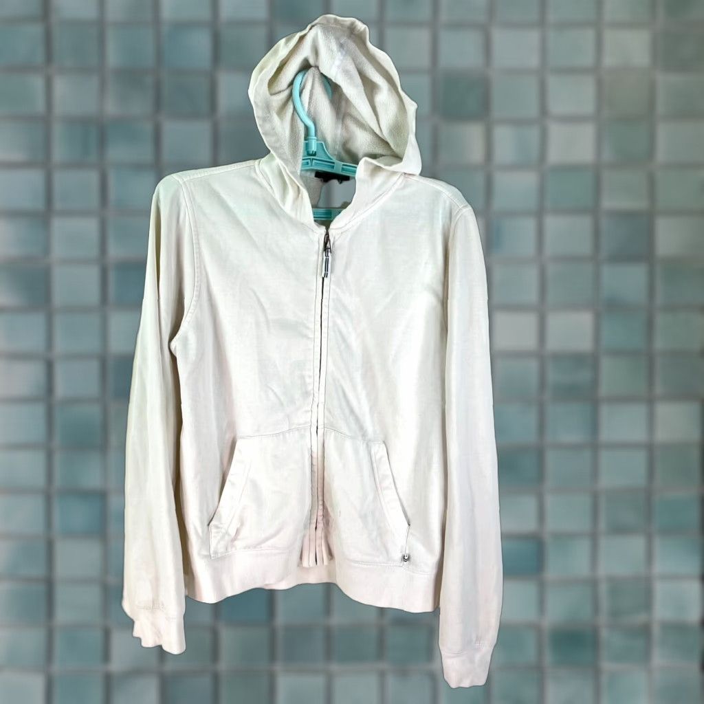 Gap Gap Zip Up Hoodie Women M White Long Sleeve Full Zip Hooded Activewear Solid Logo Size M / US 6-8 / IT 42-44 - 1 Thumbnail