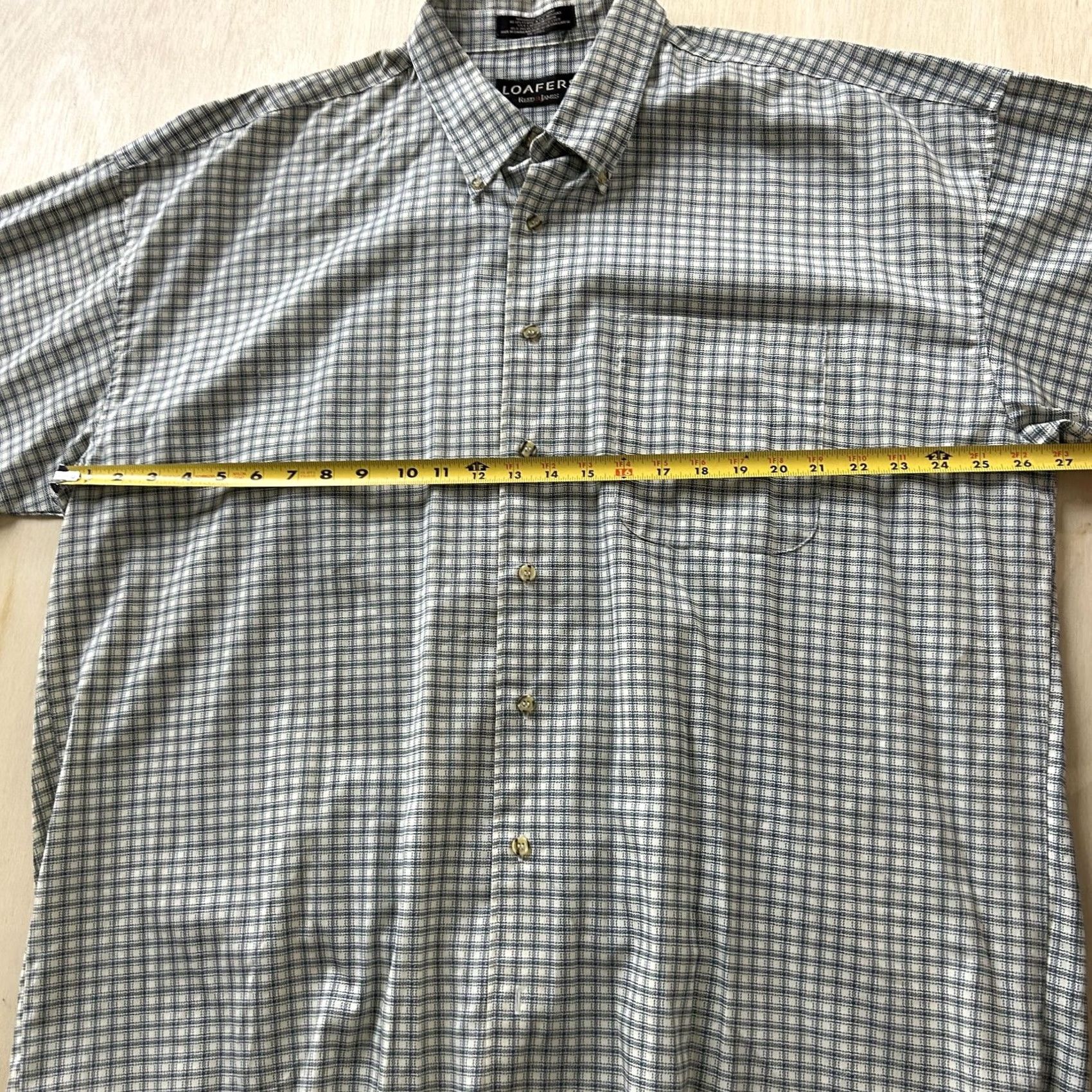 Vintage Loafers Shirt Mens 2XLT Blue Check Long Sleeve Button-Down Wrinkle Resistant Shirt Size US XXL / EU 58 / 5 - 5 Thumbnail
