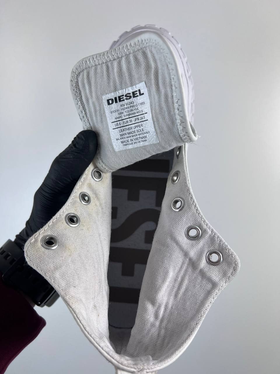 Diesel Diesel S-Athene Mid X White Leather Platform Womens Size 38 Size US 7 / IT 37 - 3 Thumbnail