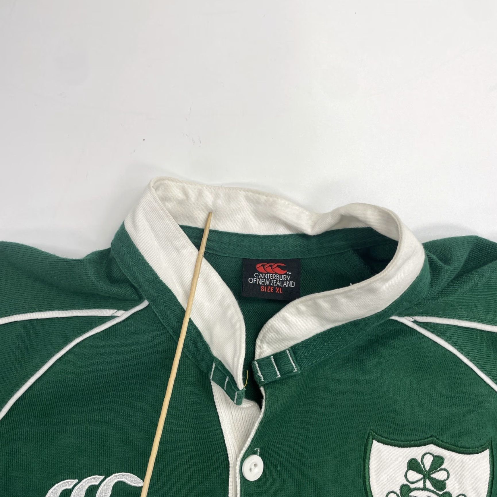 Vintage Ireland IRFU Canterbury Rugby Shirt Men XL Green Casual 90s Cotton Polo