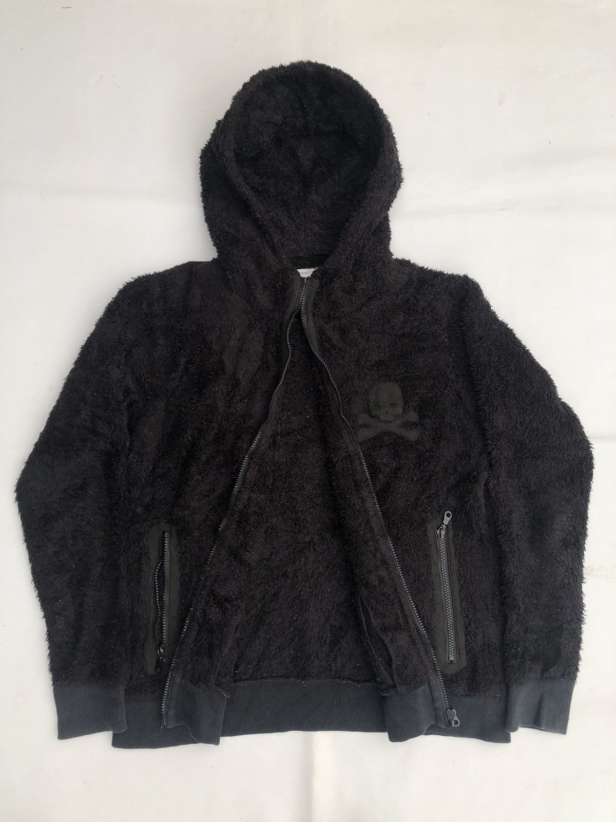 FAUX FURHOODIE DARK SKULL GOTHIC PUNK