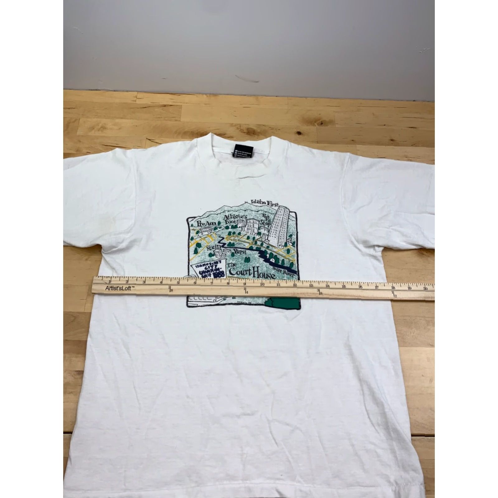 Vintage VINTAGE Screen Stars Best Idaho T Shirt Mens M White Crew Neck Short Sleeve USA 10119 80s City College Geek Retro University Shirts Mens White USA Size US M / EU 48-50 / 2 - 7 Thumbnail
