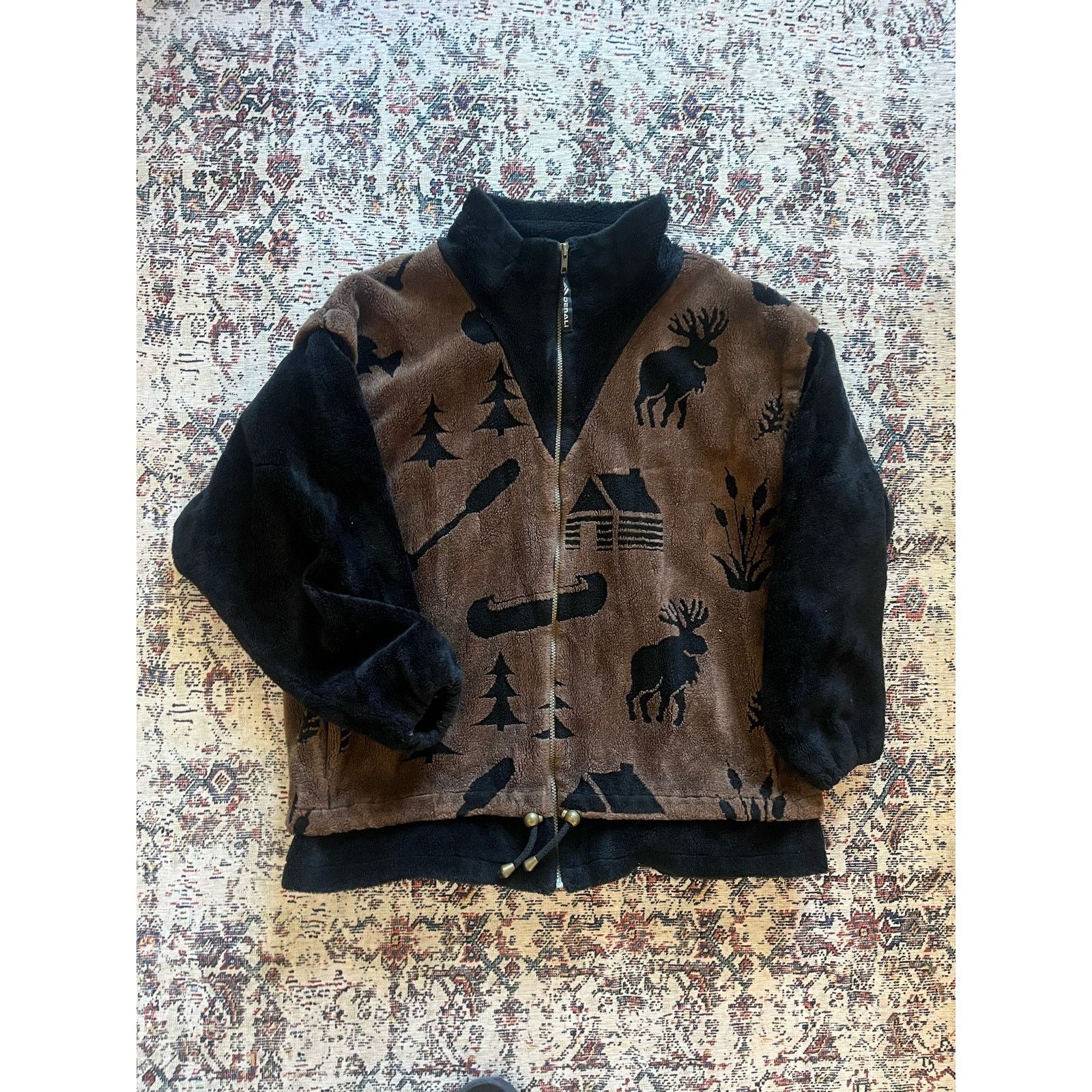 Vintage Vintage Denali Women's Full Zip Fleece Jacket Black/Brown Size XL / US 12-14 / IT 48-50 - 1 Thumbnail