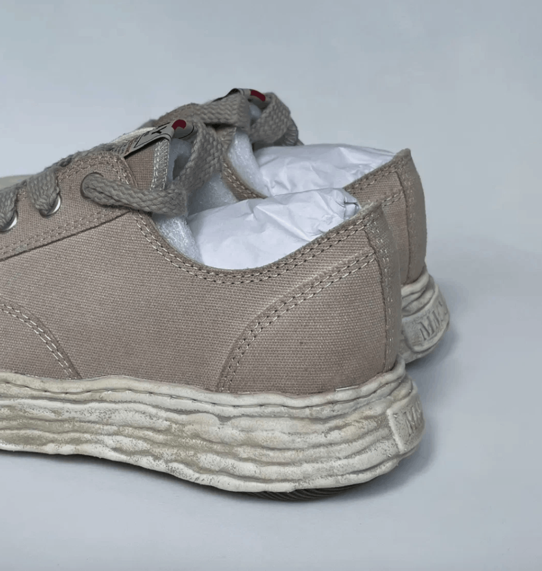 Maison MIHARA YASUHIRO Over Dyed Tan Canvas ‘Peterson’ Trainers Size US 12 / EU 45 - 7 Thumbnail