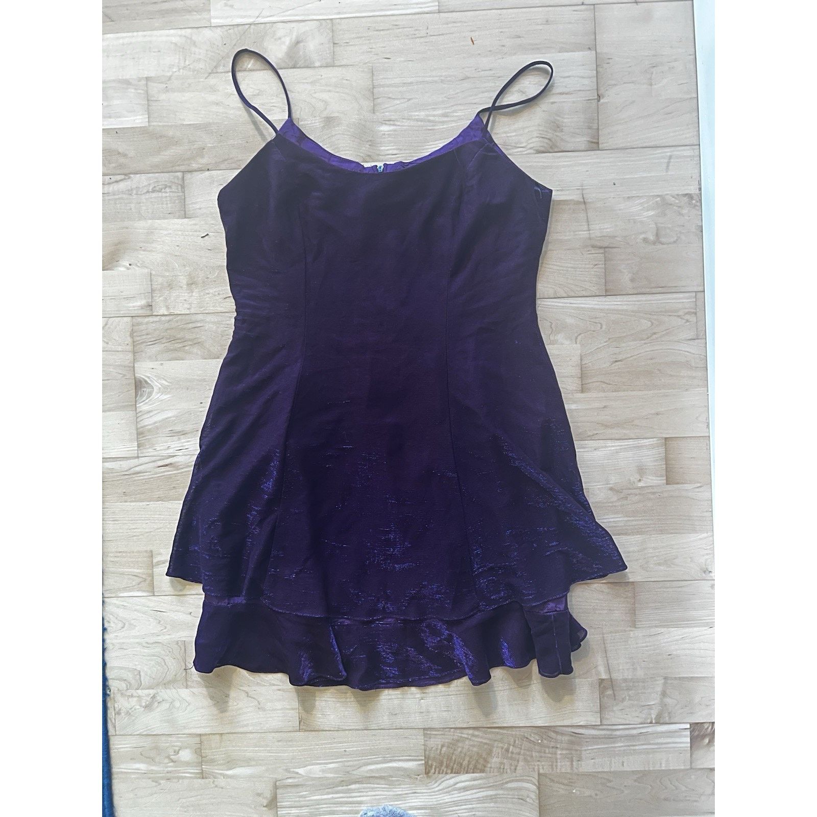 Vintage VTG Steppin Out Purple Iridescent Y2K Mini Dress 13/14 Size M / US 6-8 / IT 42-44 - 2 Thumbnail