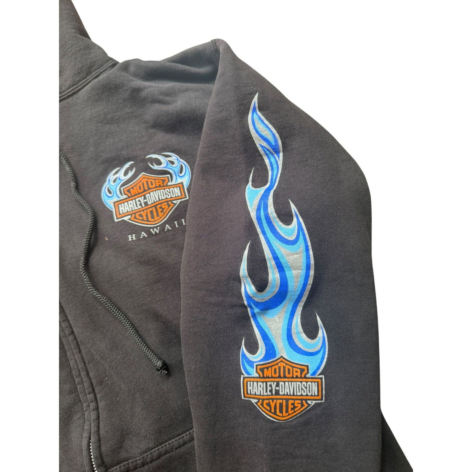 Harley Davidson Vintage Harley Davidson Hawaii Blue Flame Zip Hoodie Size US L / EU 52-54 / 3 - 2 Thumbnail