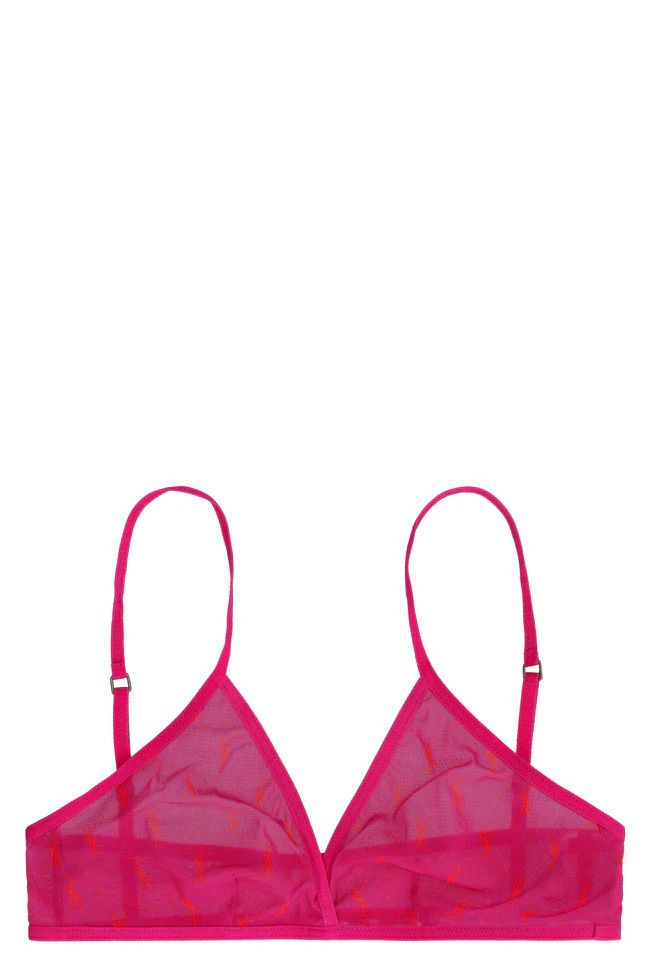 Saint Laurent Paris o1y0126 Size : XL / Logo-print Bra in Fuchsia Size ONE SIZE - 1 Thumbnail