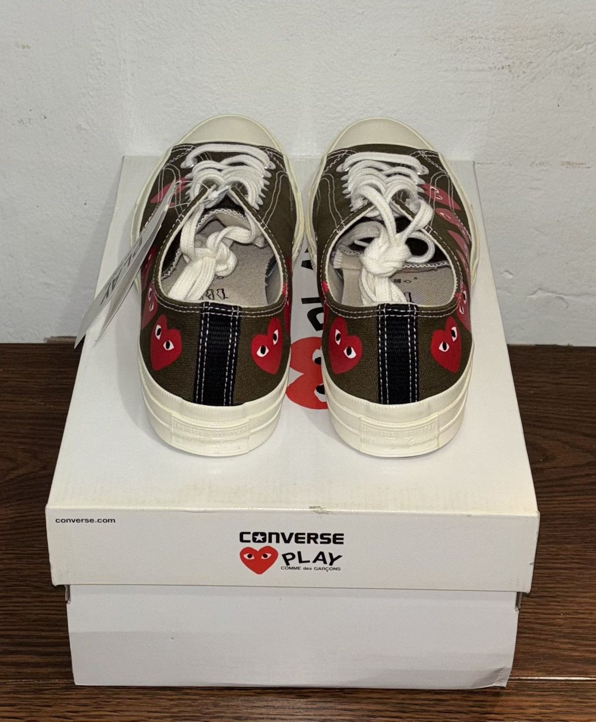 Converse Comme De Garcons Play CDG Converse Chuck 70 Low Heart Olive Size US 9 / EU 42 - 6 Thumbnail