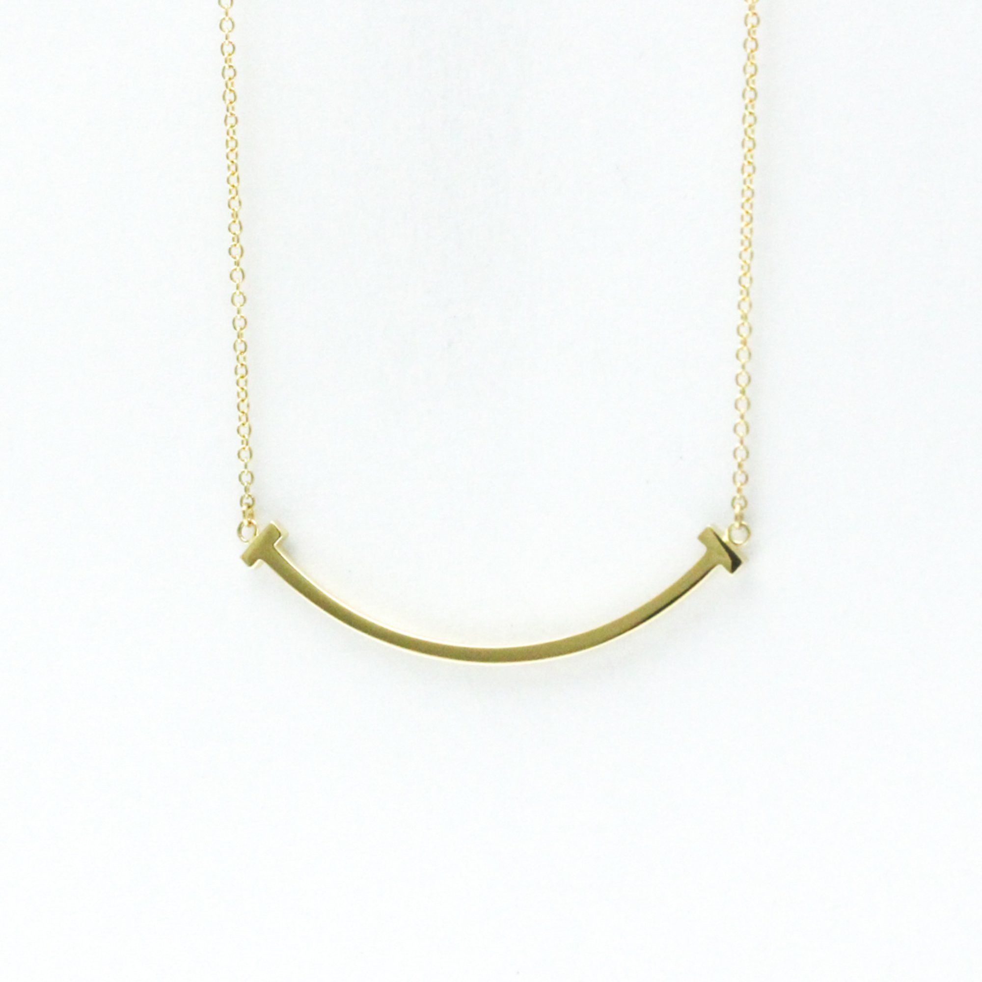 Tiffany T Smile Necklace Yellow Gold (18K) No Stone MenWomen Fashion Pendant Necklace (Gold)