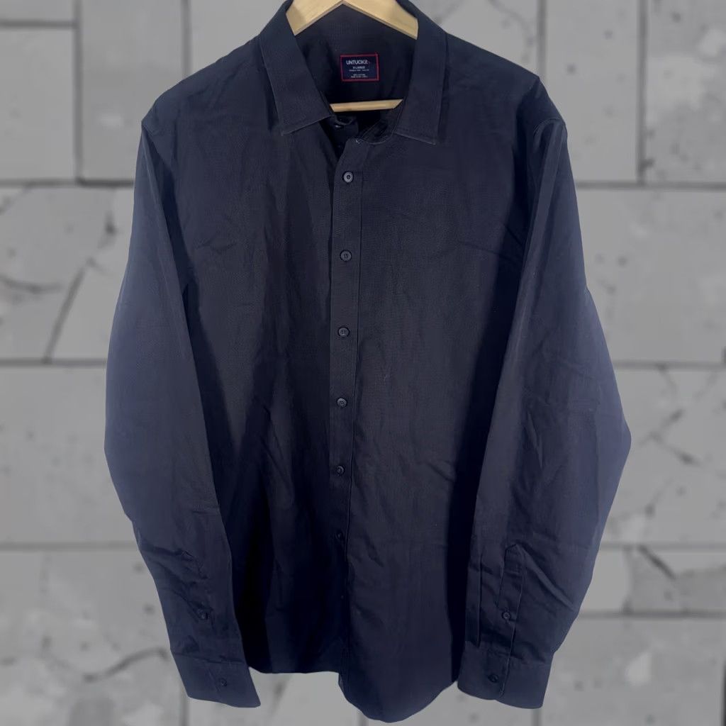 UNTUCKit UNTUCKit Black Long Sleeve Button-Up Shirt XL Mens WRINKLE FREE Size US XL / EU 56 / 4 - 1 Thumbnail
