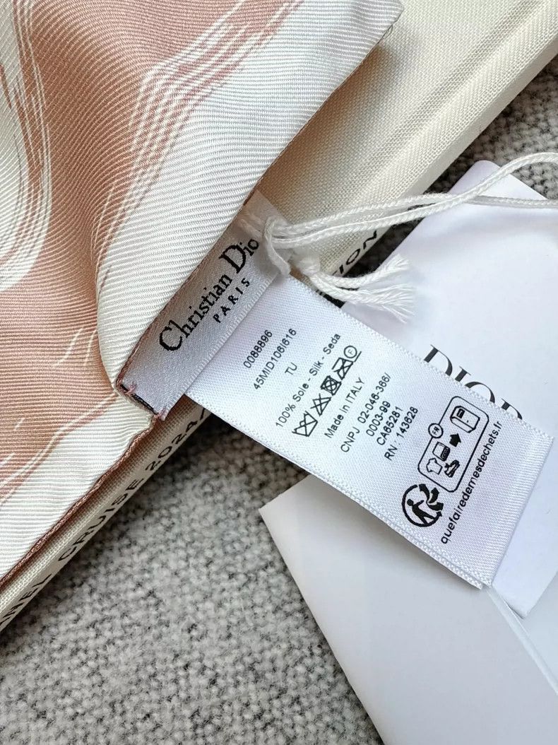 Dior Dior Pink and White Logo Twilly Scarf-2506 Size ONE SIZE - 2 Thumbnail