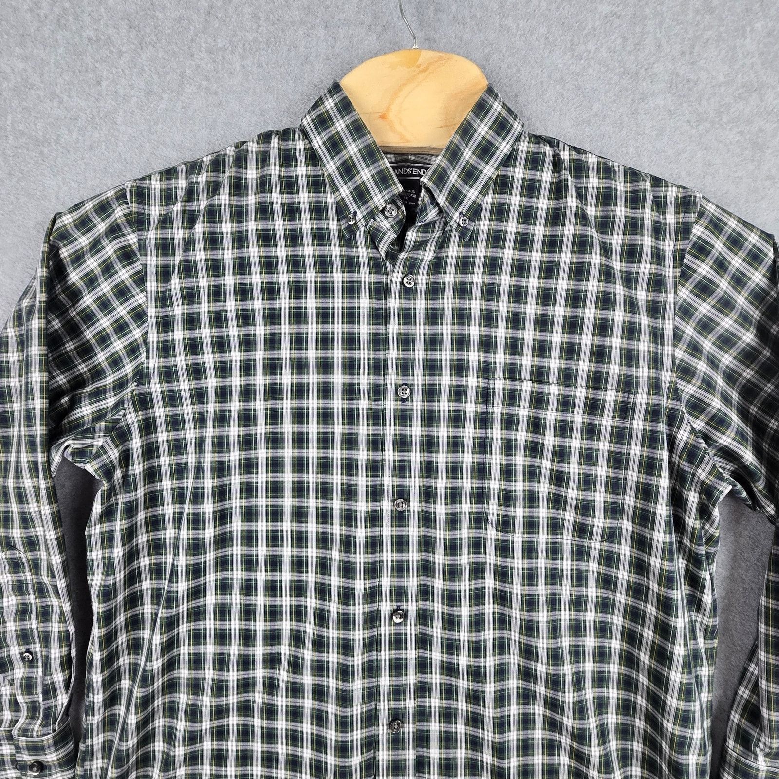 Lands' End Lands' End 16-32 Men Long Sleeve Checkered Button Down Shirt Size US L / EU 52-54 / 3 - 4 Thumbnail