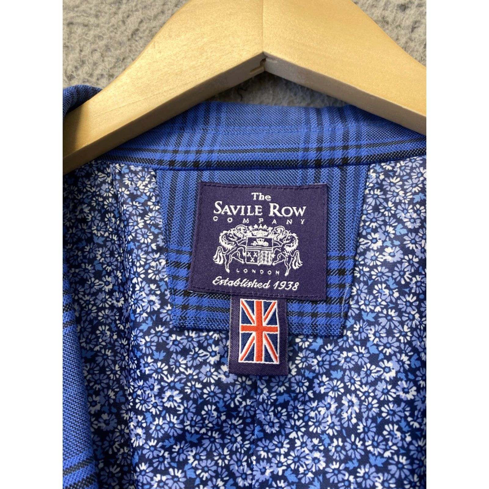 Vintage VINTAGE Savile Row Blue Glen Plaid Blazer 44L Wool Classic Fit Handmade British Mens Size 44L - 2 Thumbnail