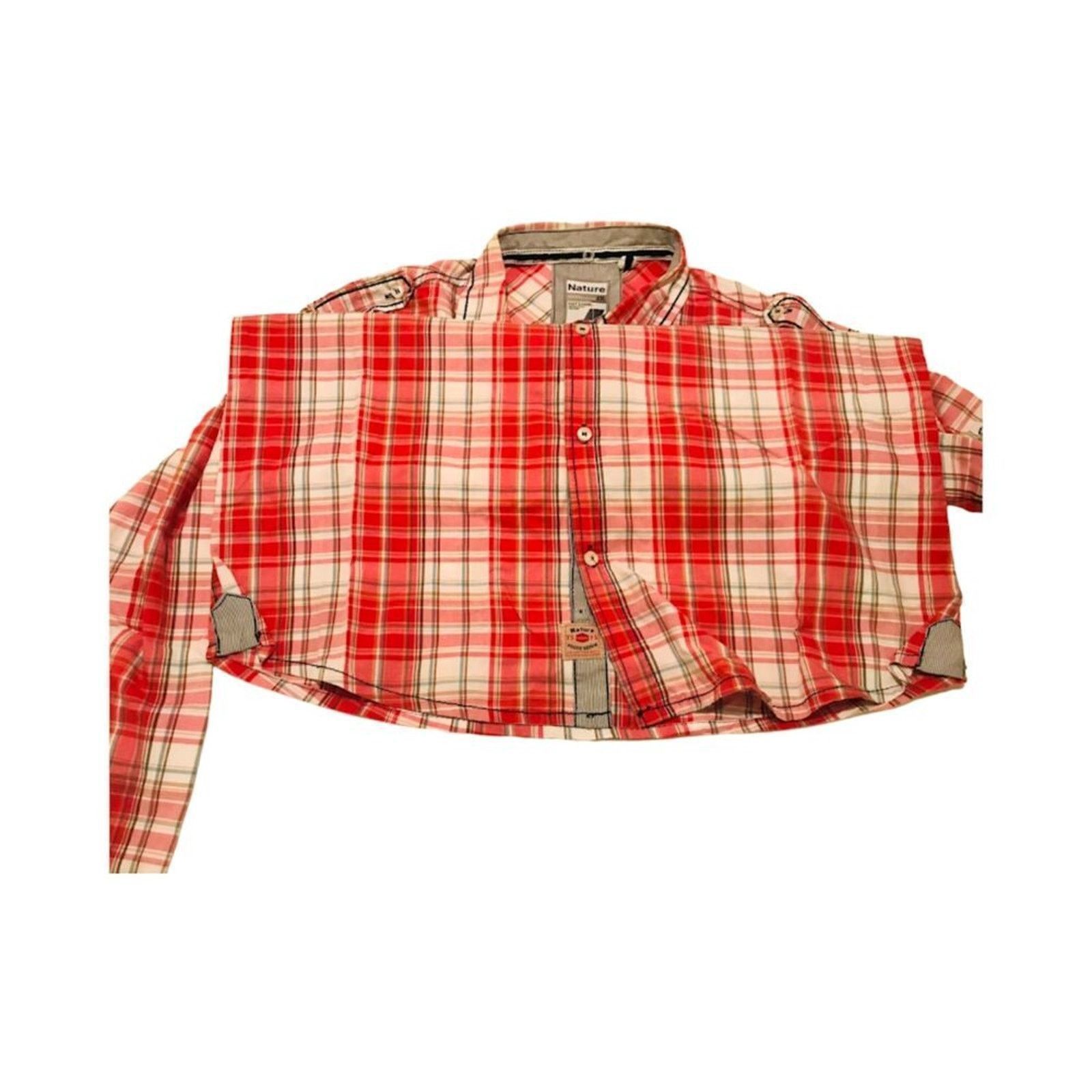 The Unbranded Brand Nature Men`s Casual Shirt Plaid Red White XXL Long Size US XXL / EU 58 / 5 - 3 Thumbnail