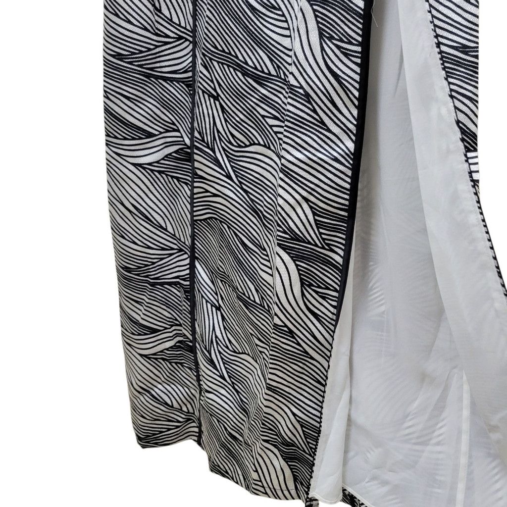 Bcbgmaxazria BCBGMAXAZRIA Elin Maxi Black & White Striped Bustier Dress Size L / US 10 / IT 46 - 7 Thumbnail