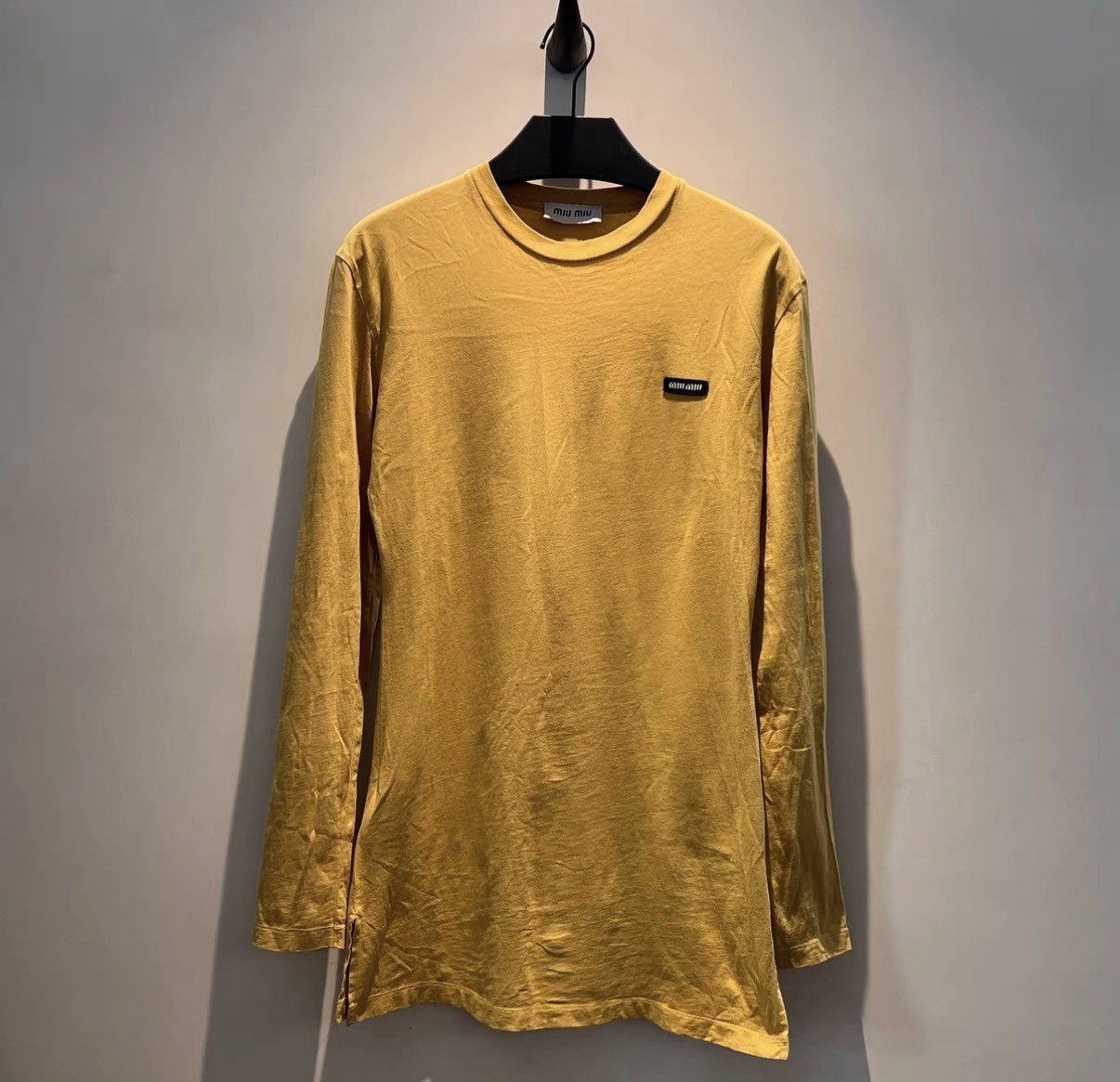 Miu Miu Miu Miu Yellow Patch Embroidered Logo Long Sleeve Top Size US XS / EU 42 / 0 - 1 Thumbnail