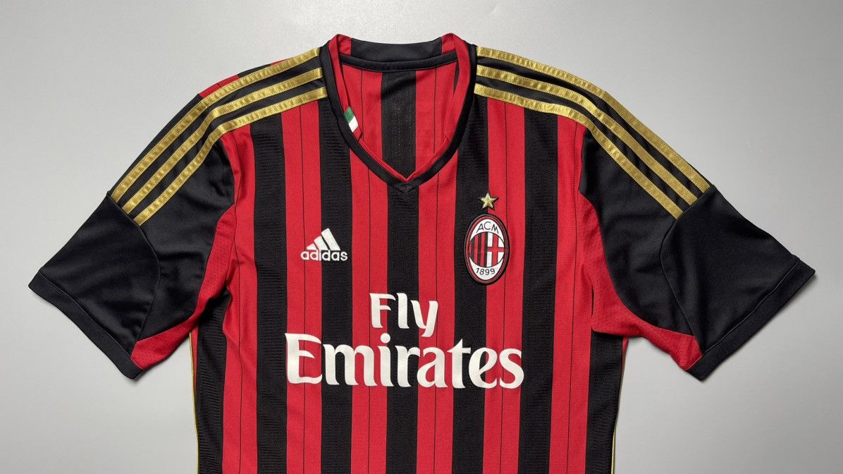 AC MILAN ADIDAS 2013/2014 FOOTBALL HOME JERSEY #7 ROBINHO, image size:1196x672