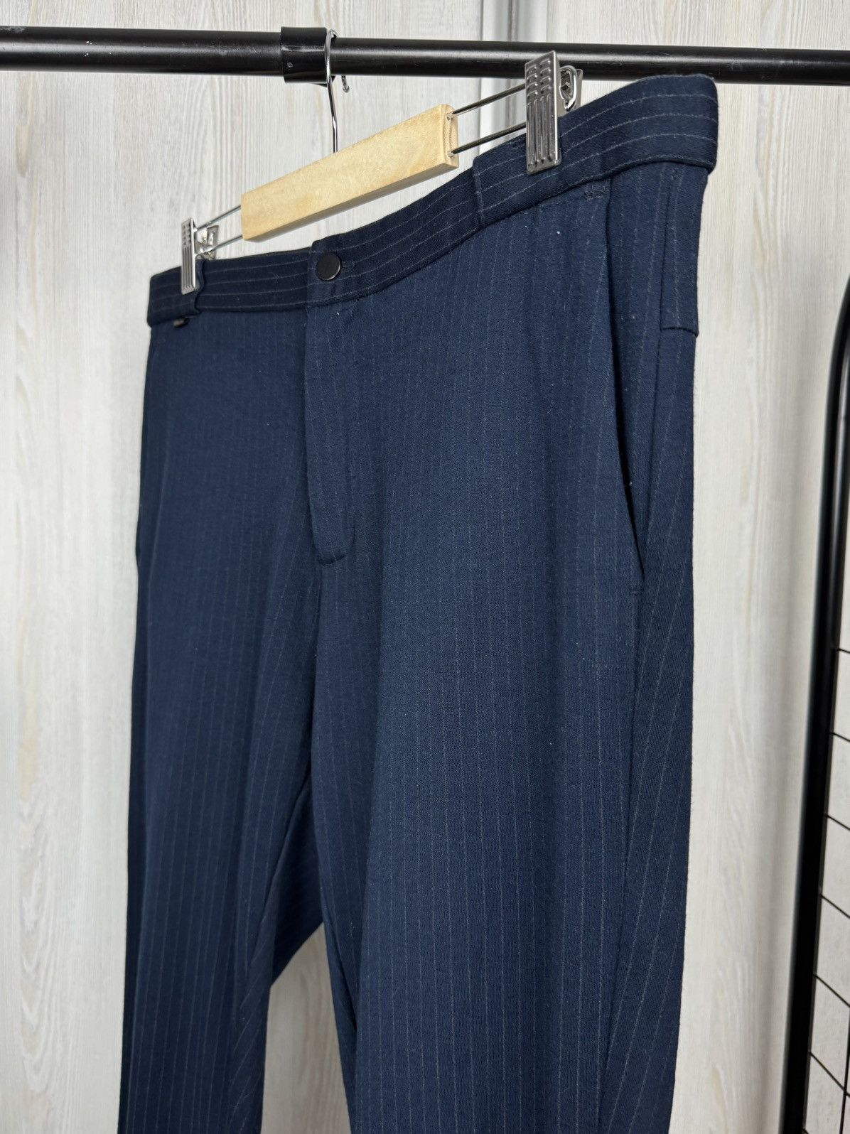 Zara Zara Comfortable Collection blue striped cropped pants Size US 34 / EU 50 - 4 Thumbnail