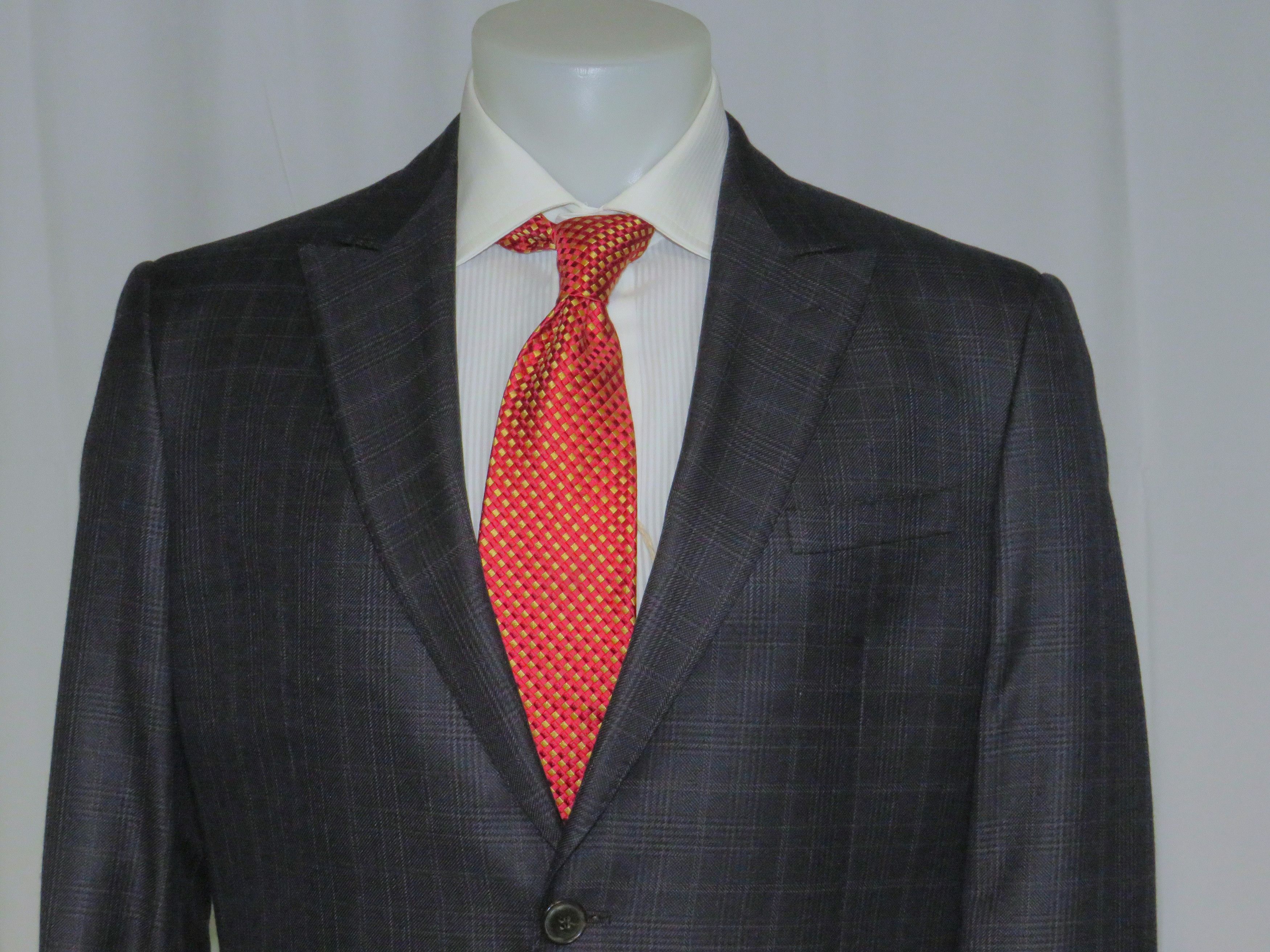 Giorgio Armani Taylor Cashmere Blend Gray Plaid Current Sport Coat 44R Size 44R - 2 Thumbnail