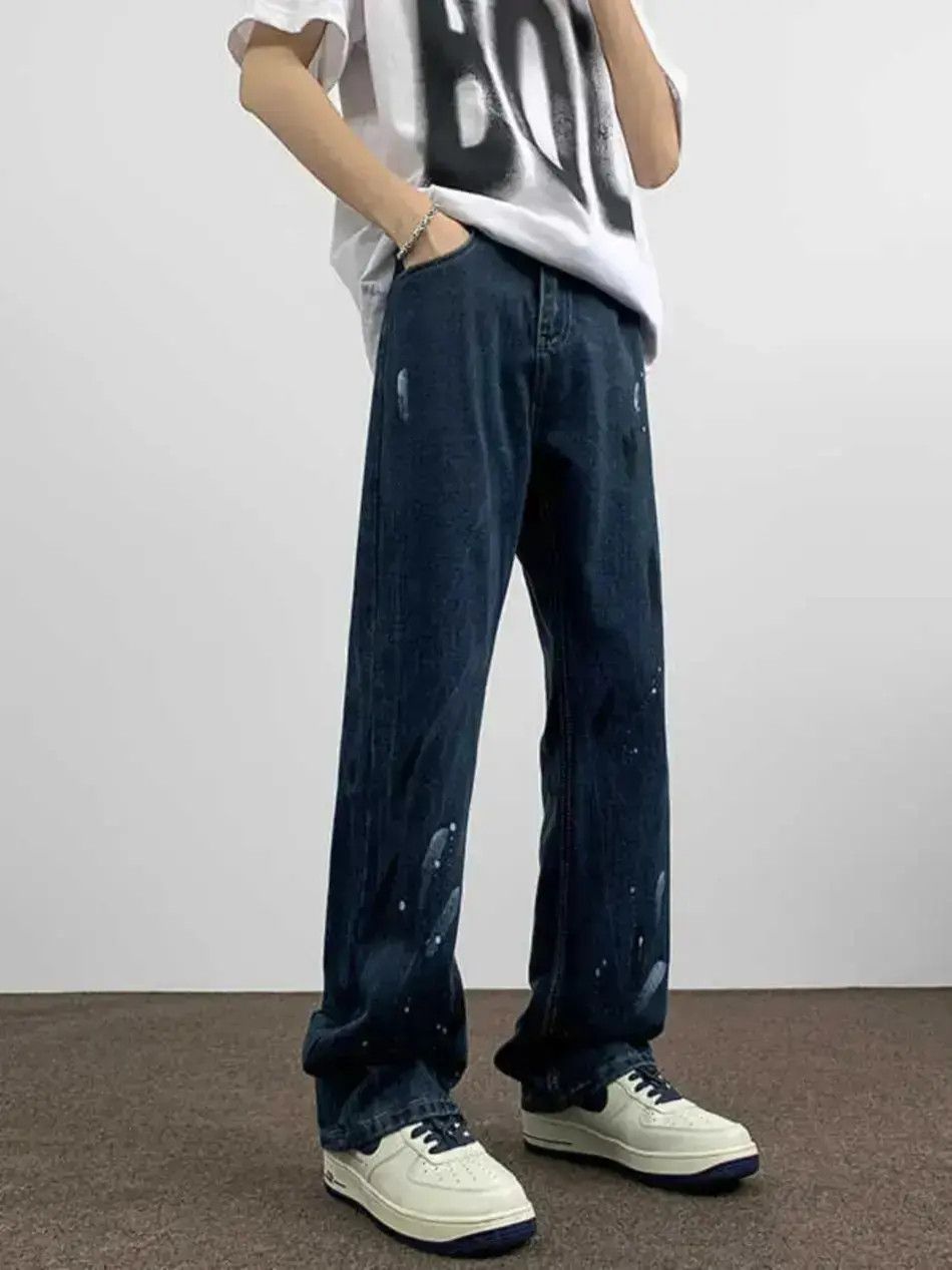 Japanese Brand Retro straight washed splashed ink jeans Size US 30 / EU 46 - 6 Thumbnail