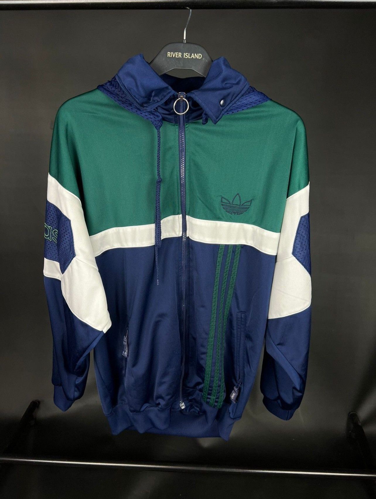 Vintage 80s Adidas Jacket Tracksiut Navy Blue Jacket