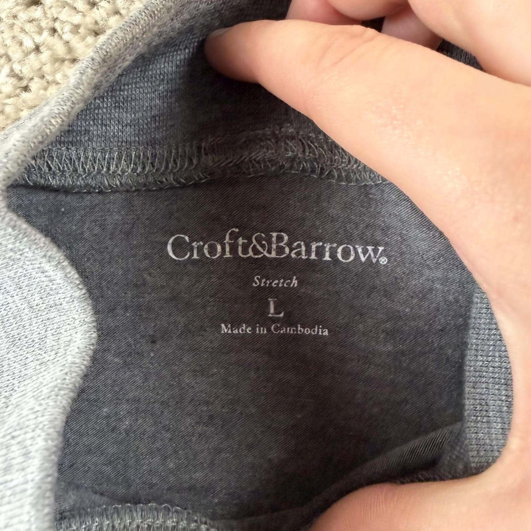 Croft & Barrow Croft & Barrow Shirt Mens Large Gray Stretch Mock Neck Long Sleeve Tee T-Shirt Size US L / EU 52-54 / 3 - 4 Thumbnail