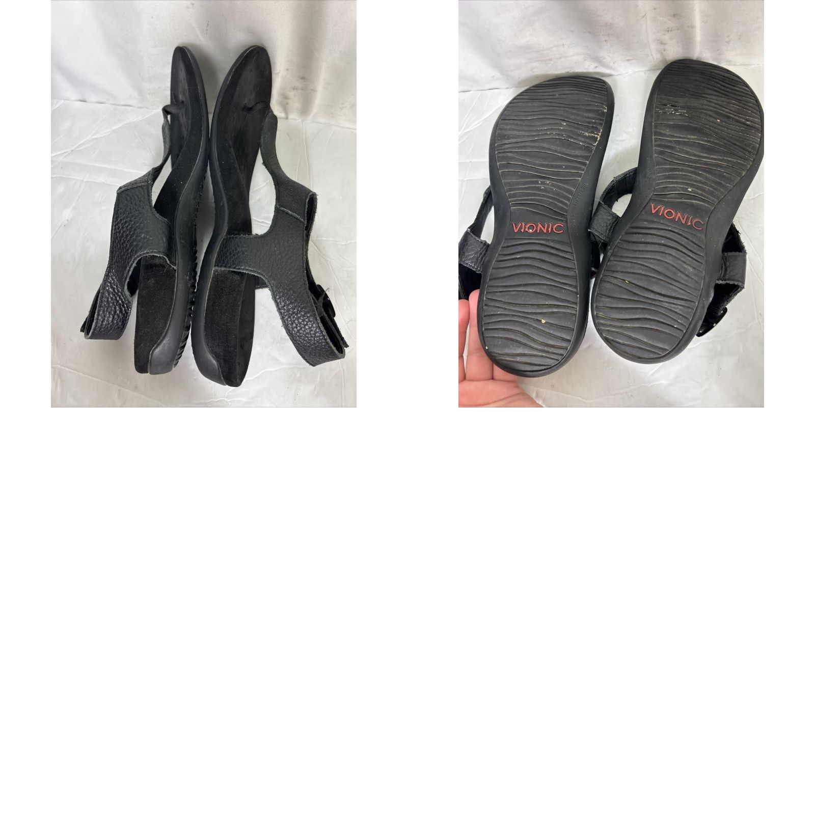 Vionic Vionic Terra Sandals Womens 9.5 Black Leather Comfort Casual Thong Summer Beach Women Flat Heel Size US 10 / IT 40 - 9 Thumbnail