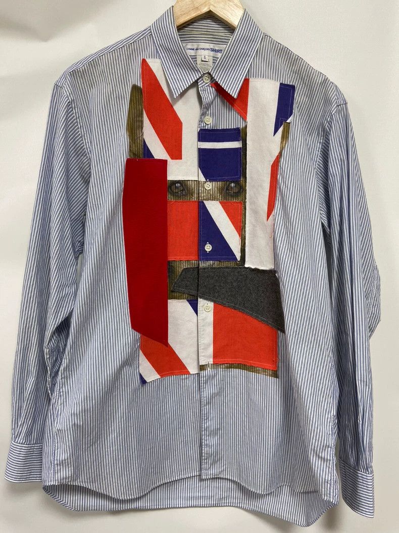 Comme des Garcons Comme Des Garcons Dog Head Patchwork Stripe Shirt Size S / US 4 / IT 40 - 1 Thumbnail