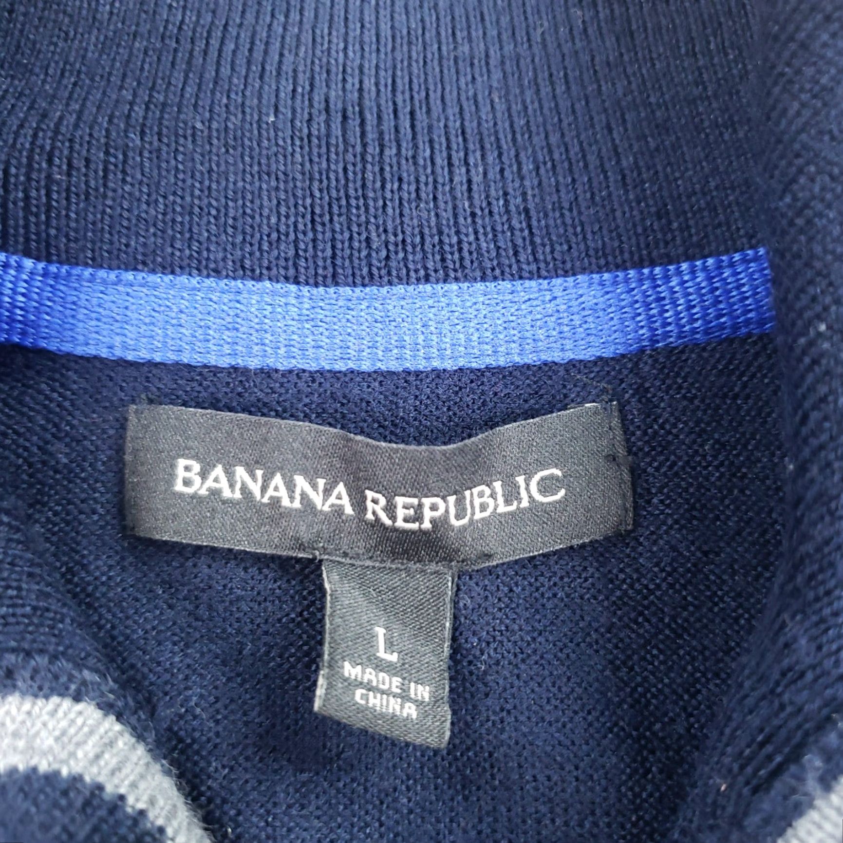 Banana Republic Banana Republic Mens Large Blue Long Sleeve Mock Neck Sweater Size US L / EU 52-54 / 3 - 5 Thumbnail
