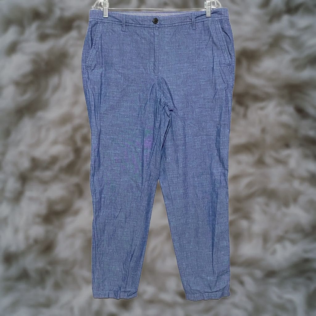 Talbots Talbots Pants Womens 12 Blue Girlfriend Chino Chambray Coastal Classic Minimalist Chic Size 34" / US 12 / IT 48 - 1 Thumbnail