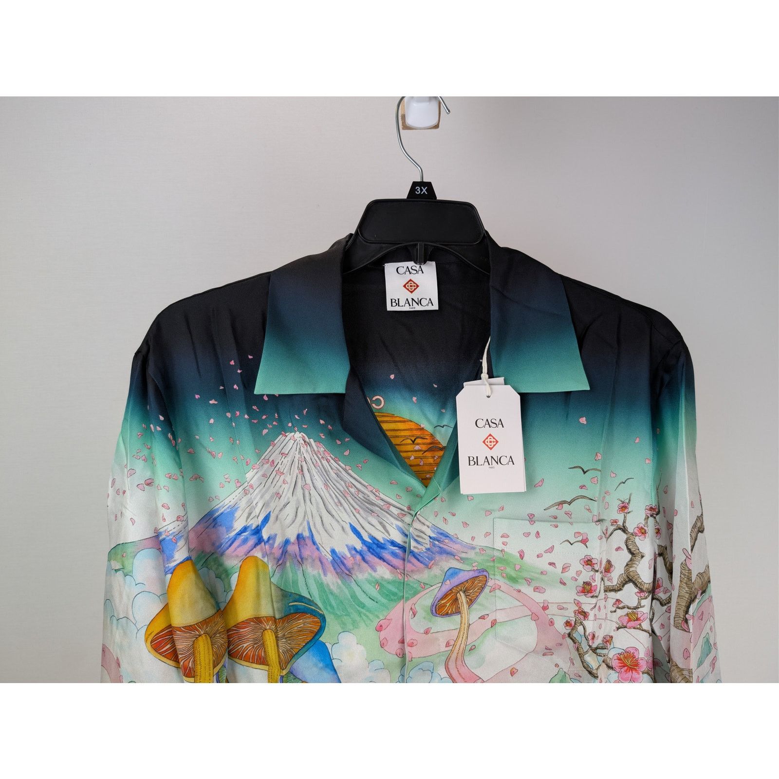 Casablanca o1rshd1 Silk Twill Cuban Collar Long Sleeve Shirt in Flowers Size US S / EU 44-46 / 1 - 3 Thumbnail