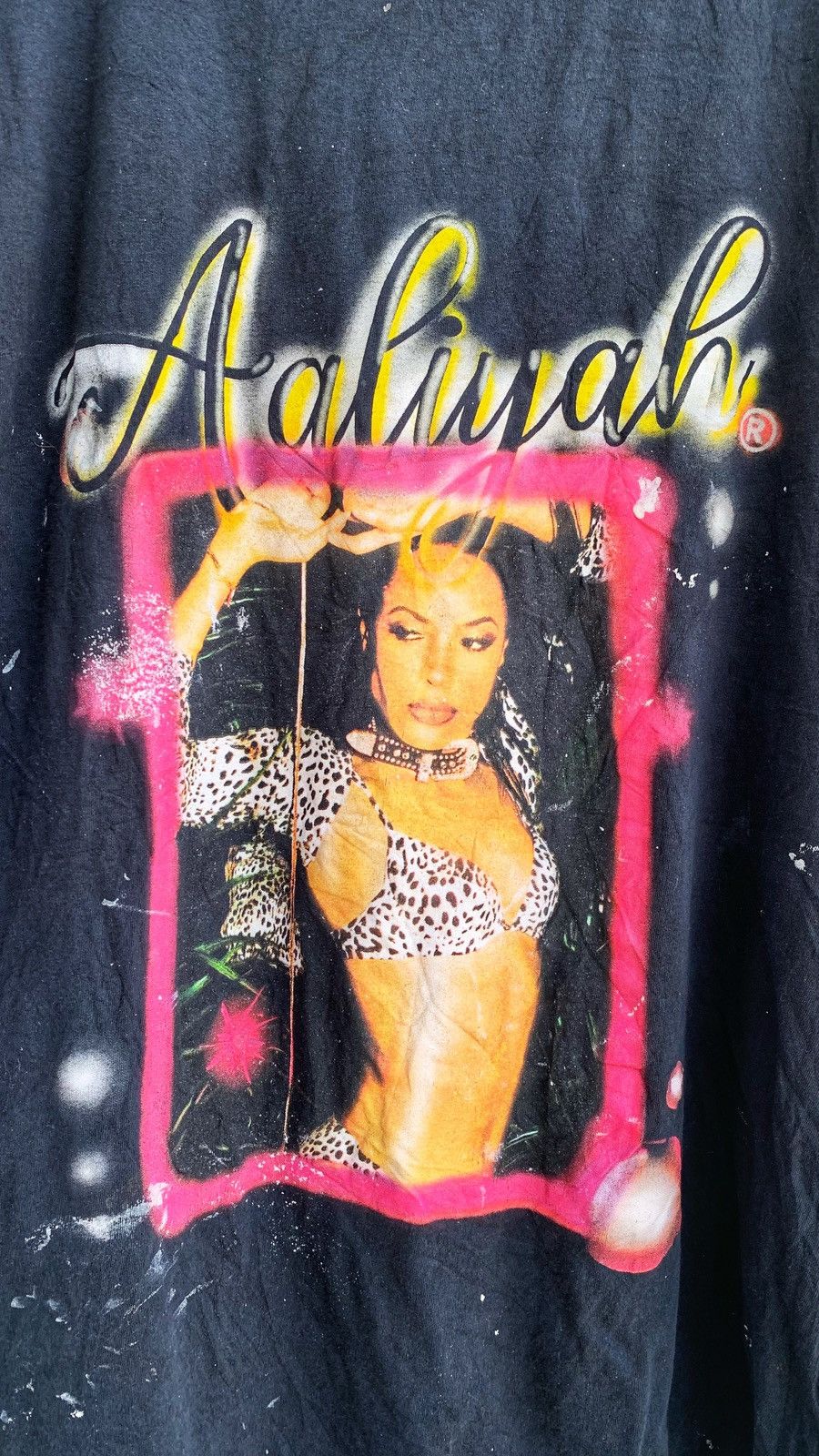 Band Tees × Vintage Vintage Painter Aaliyah Solo singer Shirt Size US L / EU 52-54 / 3 - 3 Thumbnail
