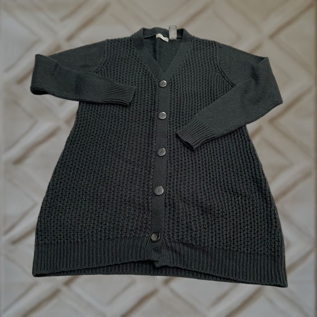 Vintage Contact New York Cardigan Sweater Womens L Black Button Down Acrylic Knit Industry: Vintage No Size L / US 10 / IT 46 - 1 Thumbnail