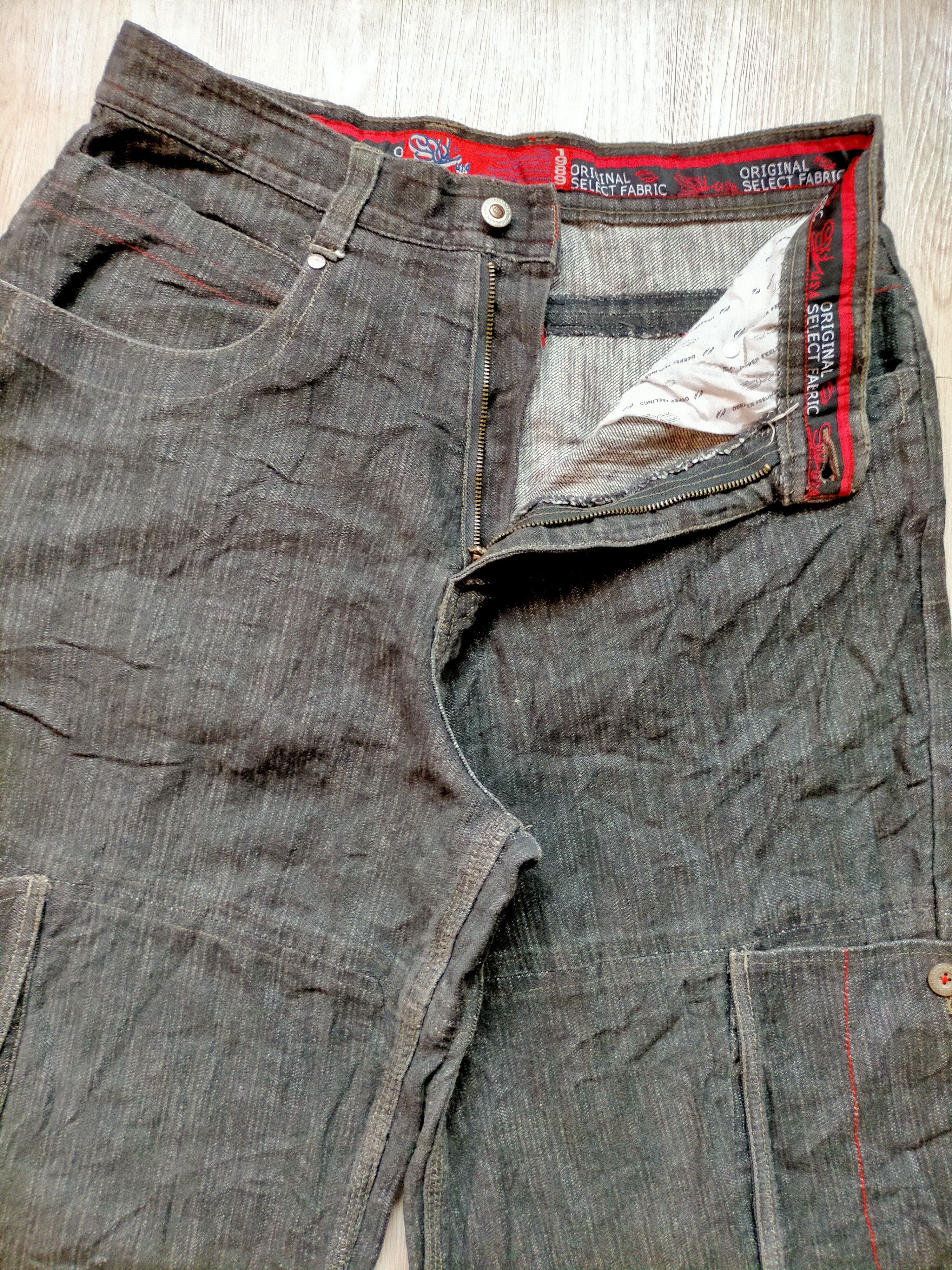Vintage 1989 Baggy Soul Usa Embroidered Cargo Black Jeans