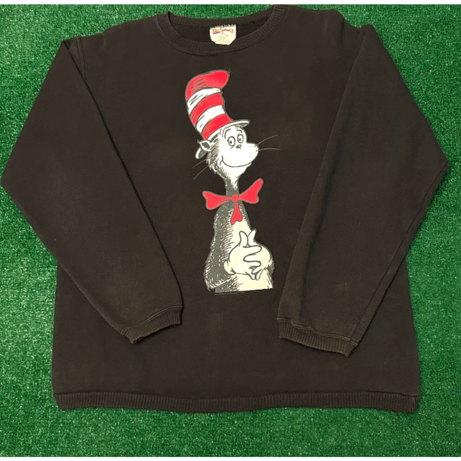 Vintage VINTAGE Dr Sueuss Cat In The Hat 1994 Cartoon VTG Crewneck Sweater Size M Crew Neck Sweatshirt Men Black 90s Cat In The Hat Pullover Size US M / EU 48-50 / 2 - 4 Thumbnail