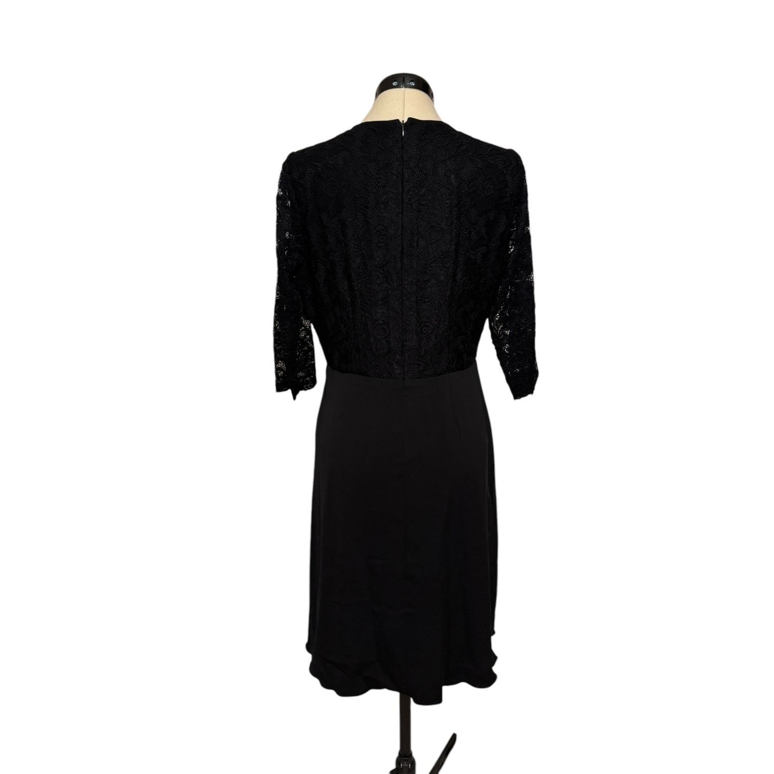 Other Women’s Black Lacy Arms A Line Tea Dress – Small Size M / US 6-8 / IT 42-44 - 1 Thumbnail
