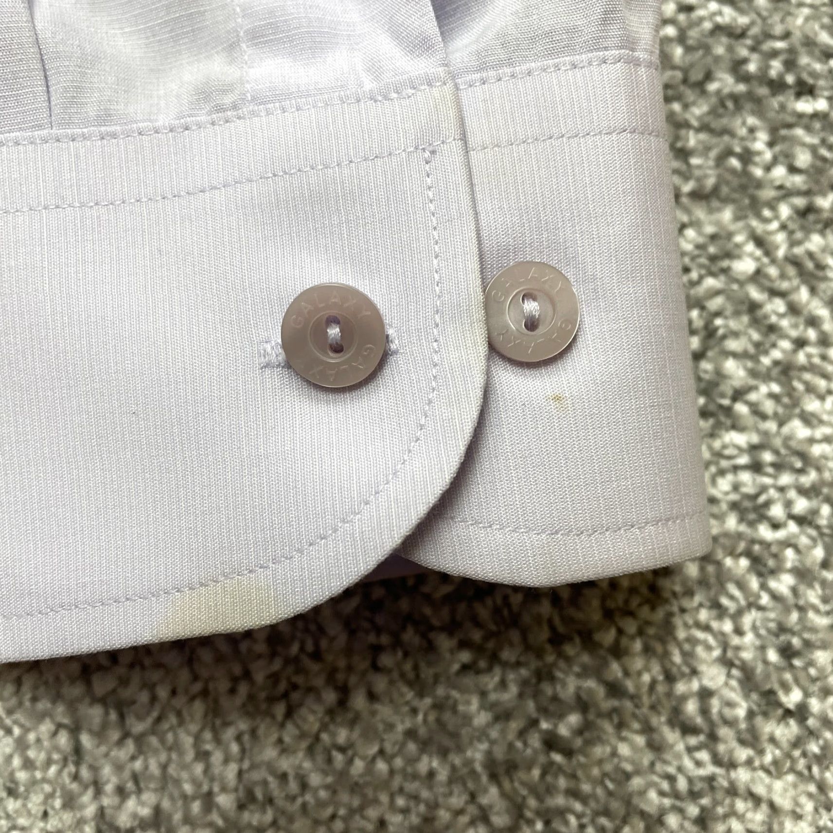 Vintage Galaxy Dress Shirt Mens 48 Light Purple Button Up Long Sleeve Lightweight 110 Size 48R - 5 Thumbnail