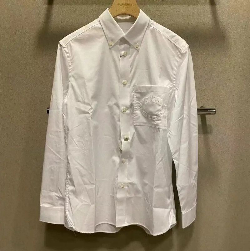 Burberry Burberry White Logo Long Sleeve Shirt for Men Size US S / EU 44-46 / 1 - 1 Thumbnail