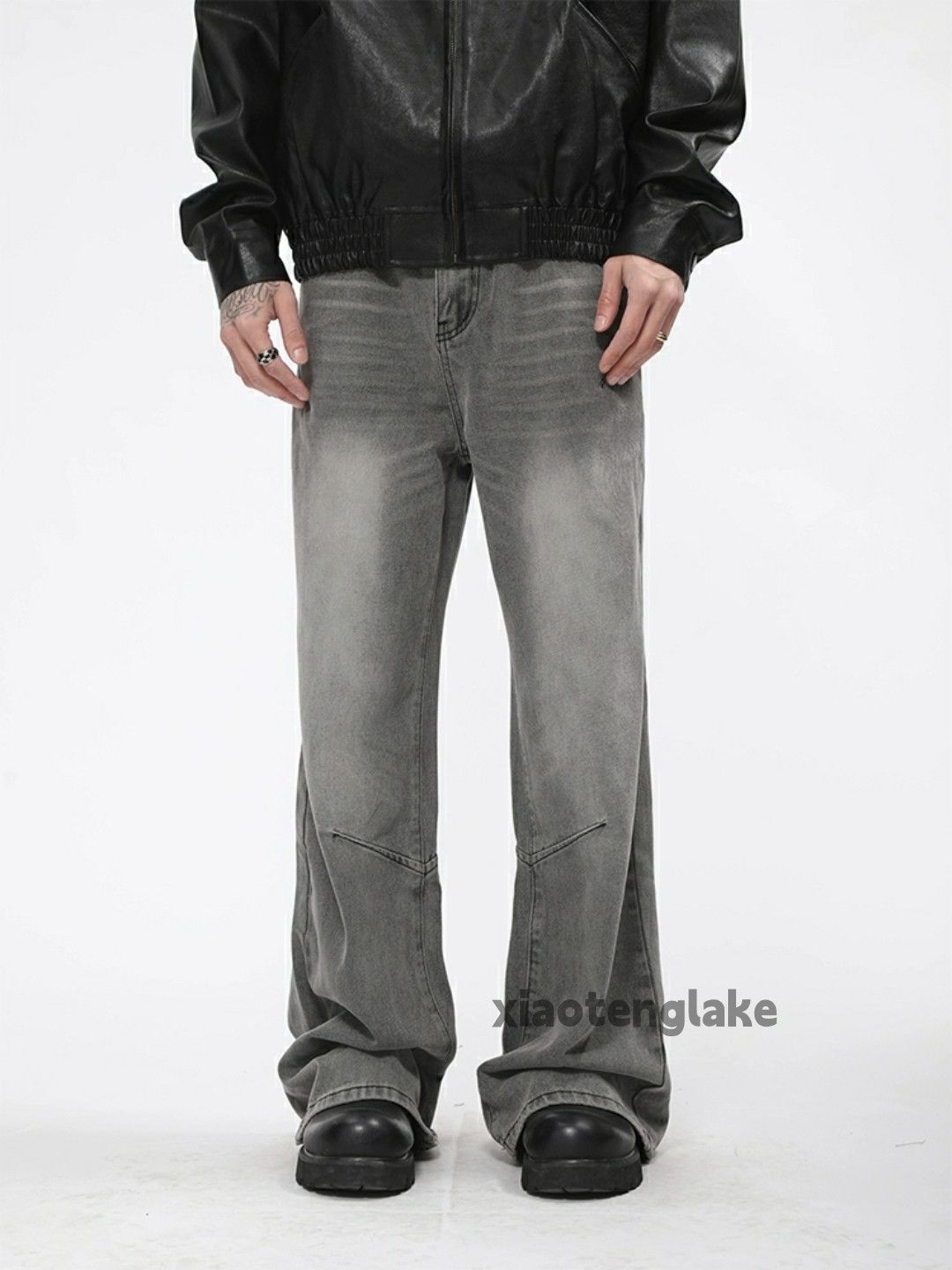 Designer × Japanese Brand × Vintage washed faded cleanfit patchwork loose baggy jeans Size US 32 / EU 48 - 2 Thumbnail