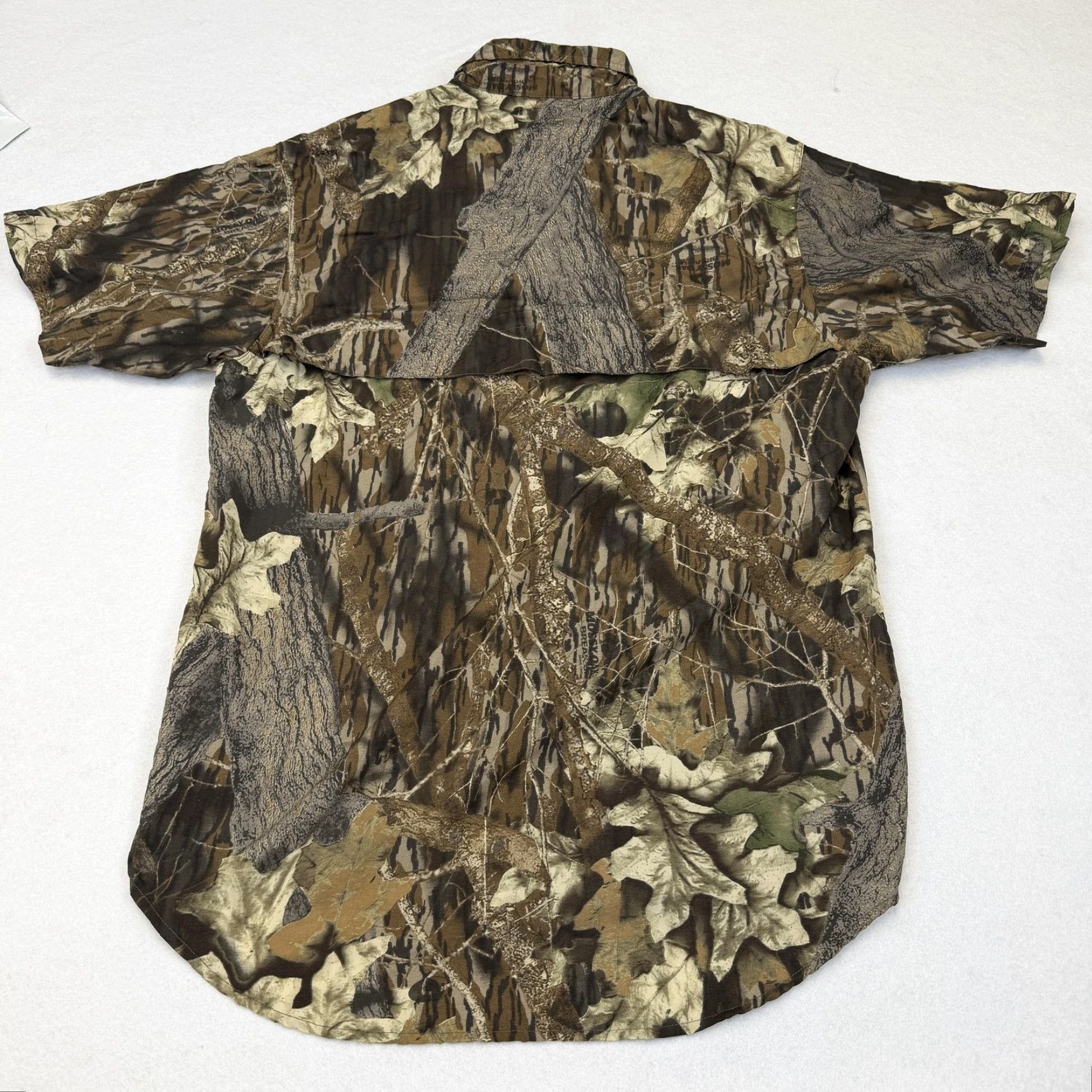 Vintage Mossy Oak Shirt Mens 44 Brown Camo Short Sleeve Button Up Vented Hunting Outdoor Size US XXL / EU 58 / 5 - 7 Thumbnail