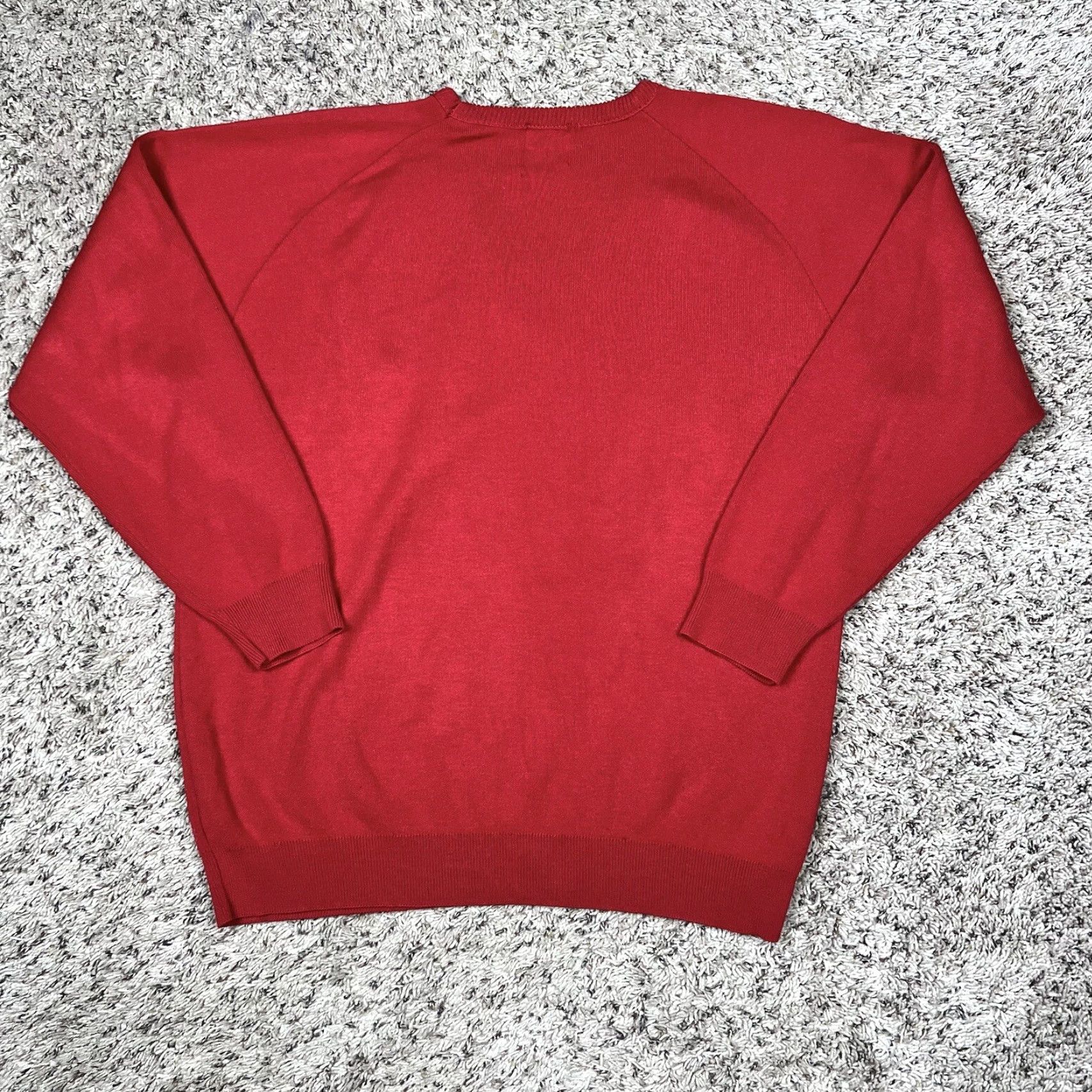 Adidas VINTAGE Adidas Staff V-Neck Knit Red Sweater Adult Large Embroidered Logo Shirts Pullover 80s Mens Womens Unisex Size US L / EU 52-54 / 3 - 3 Thumbnail